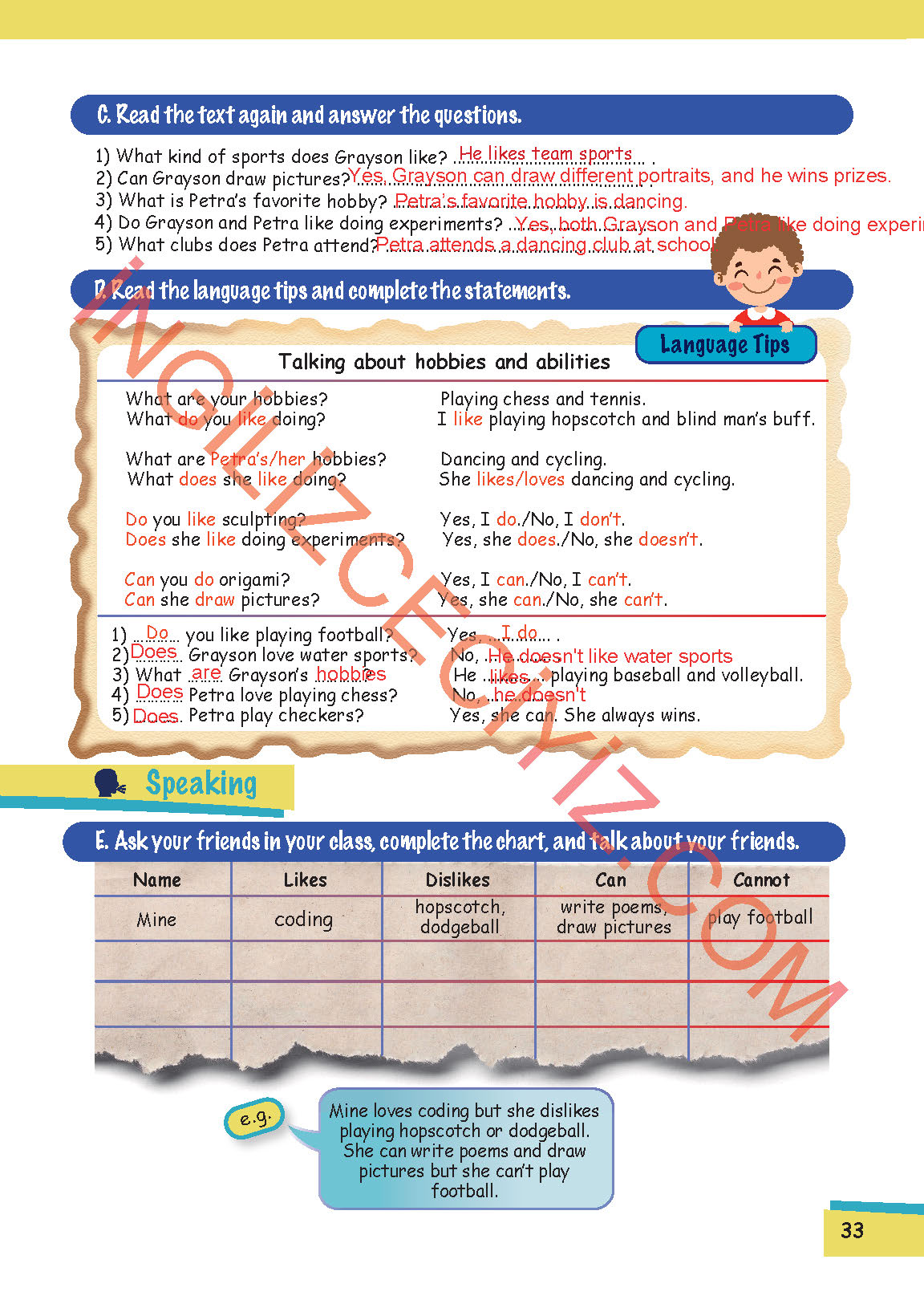 5. Sınıf Move Up 5 MEB Yayınları İngilizce Ders Kitabı Sayfa 33 Cevapları