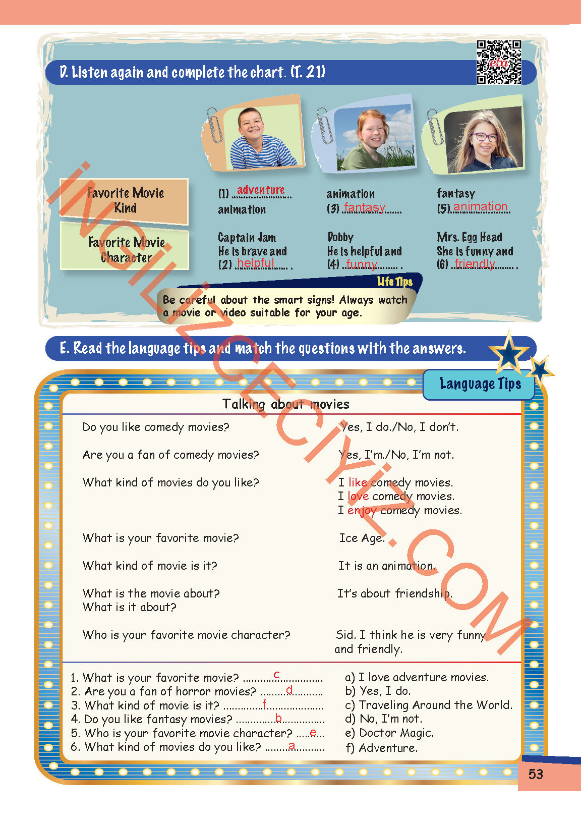 5. Sınıf Move Up 5 MEB Yayınları İngilizce Ders Kitabı Sayfa 53 Cevapları 5. Sınıf Move Up 5 MEB Yayınları İngilizce Ders Kitabı Sayfa 53 Cevapları