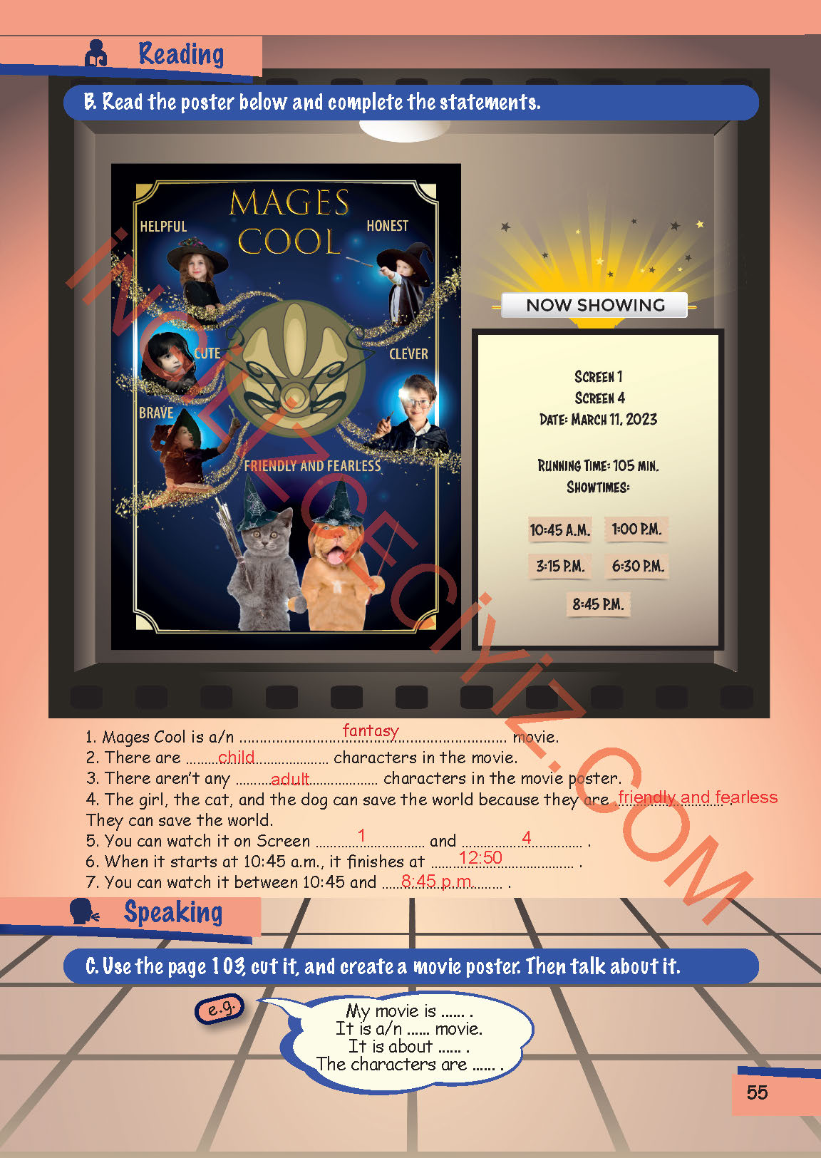 5. Sınıf Move Up 5 MEB Yayınları İngilizce Ders Kitabı Sayfa 55 Cevapları