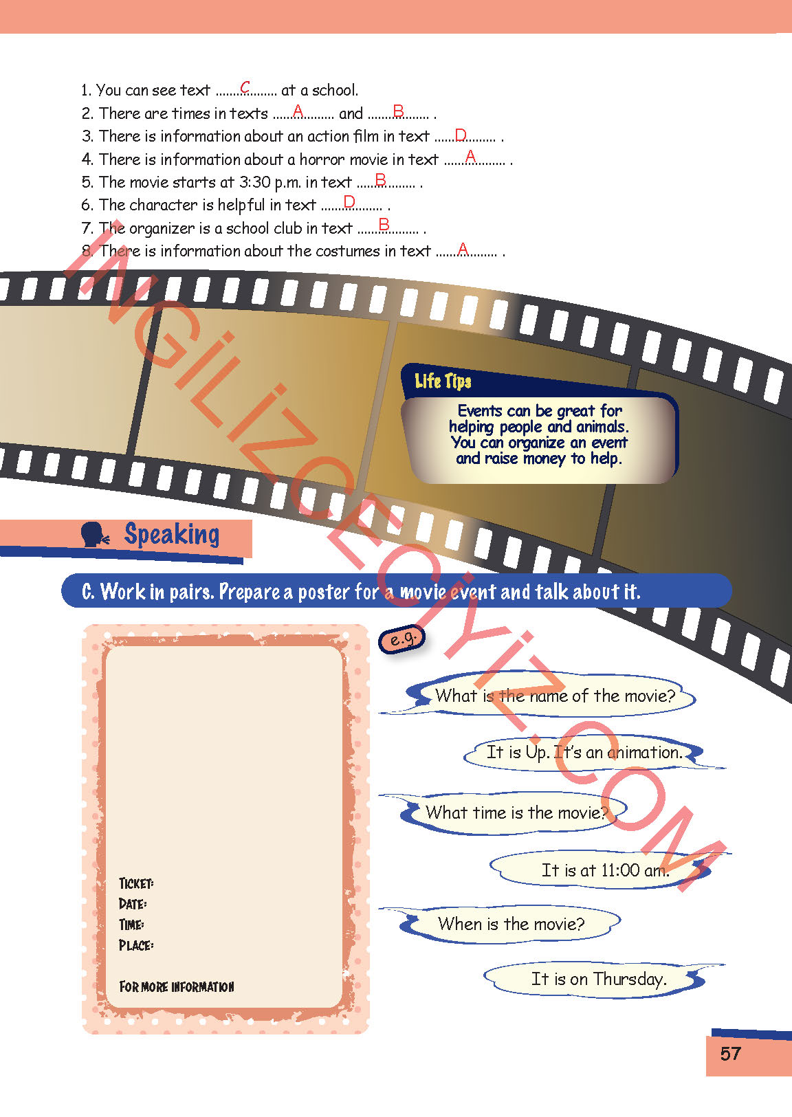 5. Sınıf Move Up 5 MEB Yayınları İngilizce Ders Kitabı Sayfa 57 Cevapları 5. Sınıf Move Up 5 MEB Yayınları İngilizce Ders Kitabı Sayfa 57 Cevapları
