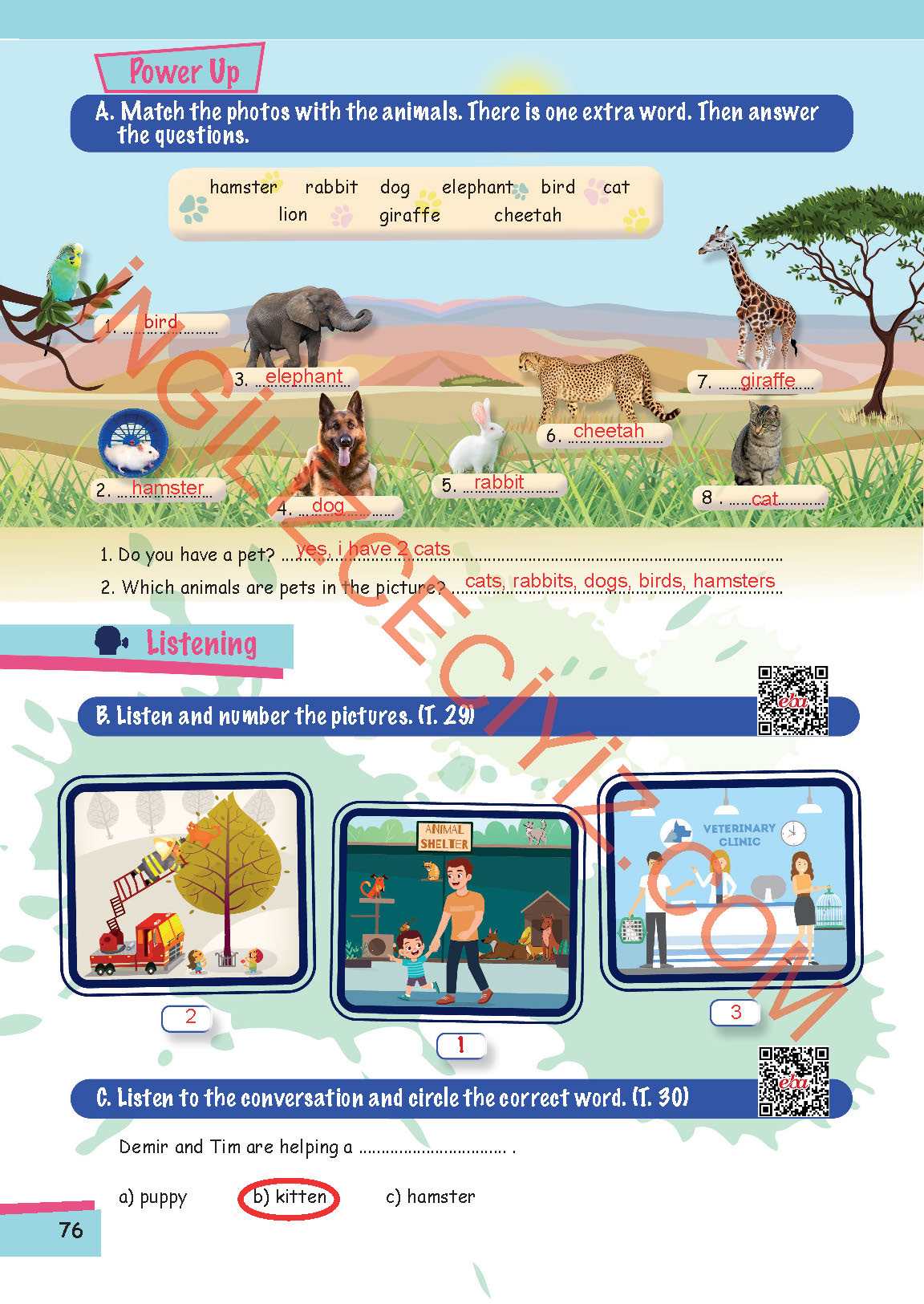 5. Sınıf Move Up 5 MEB Yayınları İngilizce Ders Kitabı Sayfa 76 Cevapları 5. Sınıf Move Up 5 MEB Yayınları İngilizce Ders Kitabı Sayfa 76 Cevapları