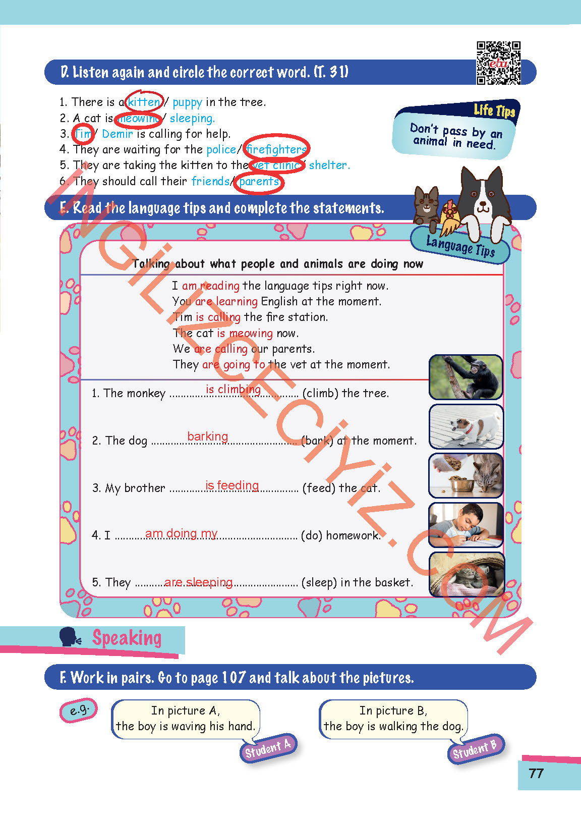 5. Sınıf Move Up 5 MEB Yayınları İngilizce Ders Kitabı Sayfa 77 Cevapları 5. Sınıf Move Up 5 MEB Yayınları İngilizce Ders Kitabı Sayfa 77 Cevapları