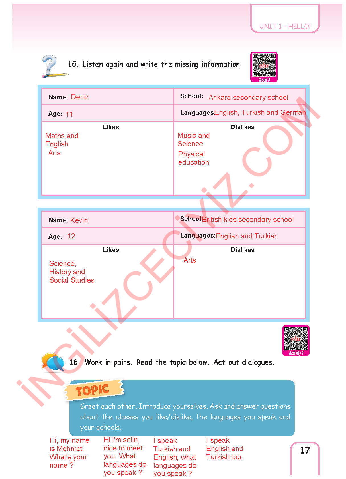 5. Sınıf Pasifik Yayınları İngilizce Ders Kitabı Sayfa 17 Cevapları 5. Sınıf Pasifik Yayınları İngilizce Ders Kitabı Sayfa 17 Cevapları