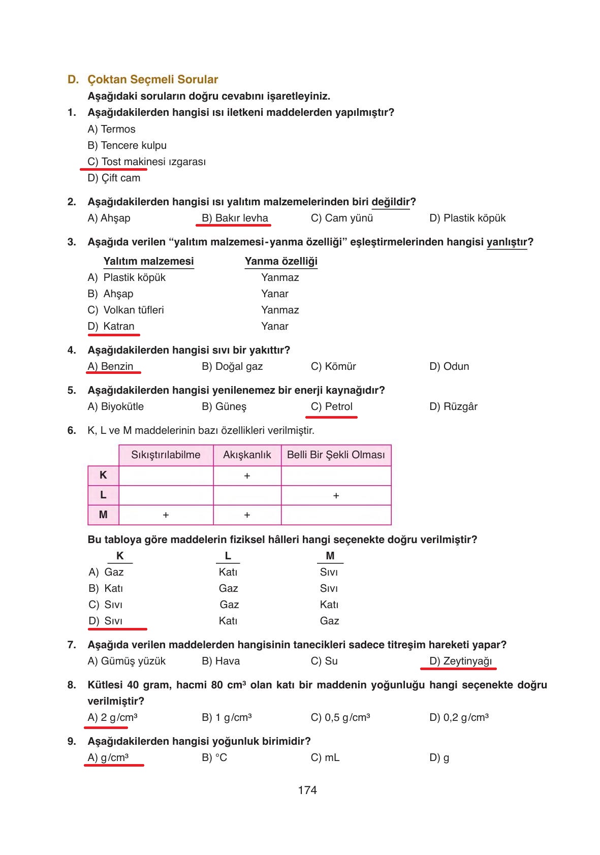 6. Sınıf Gün Yayıncılık Fen Bilimleri Ders Kitabı Sayfa 174 Cevapları 6. Sınıf Gün Yayıncılık Fen Bilimleri Ders Kitabı Sayfa 174 Cevapları