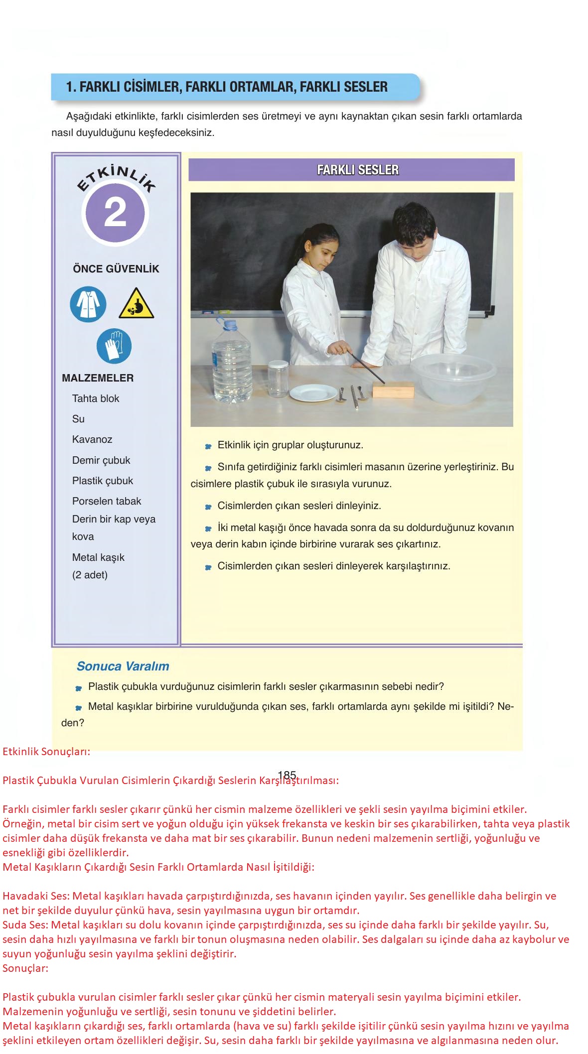 6. Sınıf Gün Yayıncılık Fen Bilimleri Ders Kitabı Sayfa 185 Cevapları 6. Sınıf Gün Yayıncılık Fen Bilimleri Ders Kitabı Sayfa 185 Cevapları