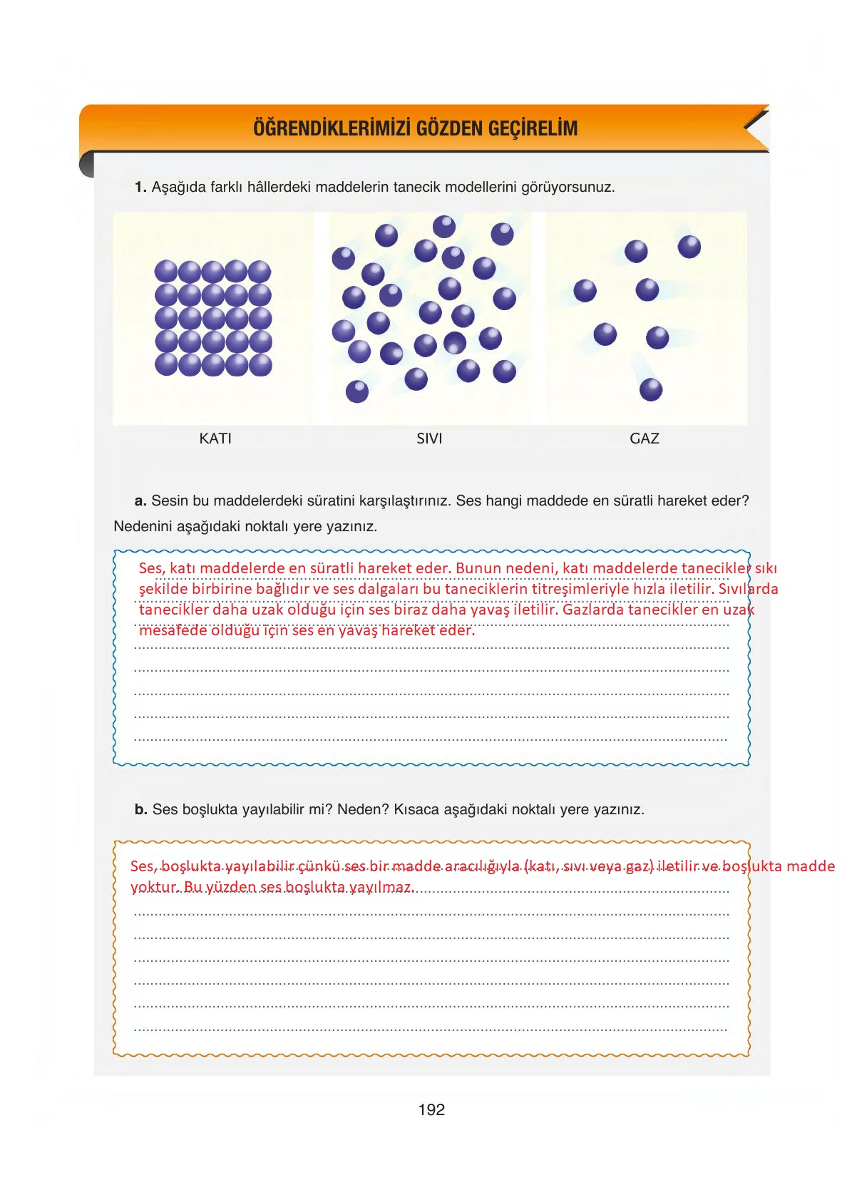 6. Sınıf Gün Yayıncılık Fen Bilimleri Ders Kitabı Sayfa 192 Cevapları 6. Sınıf Gün Yayıncılık Fen Bilimleri Ders Kitabı Sayfa 192 Cevapları