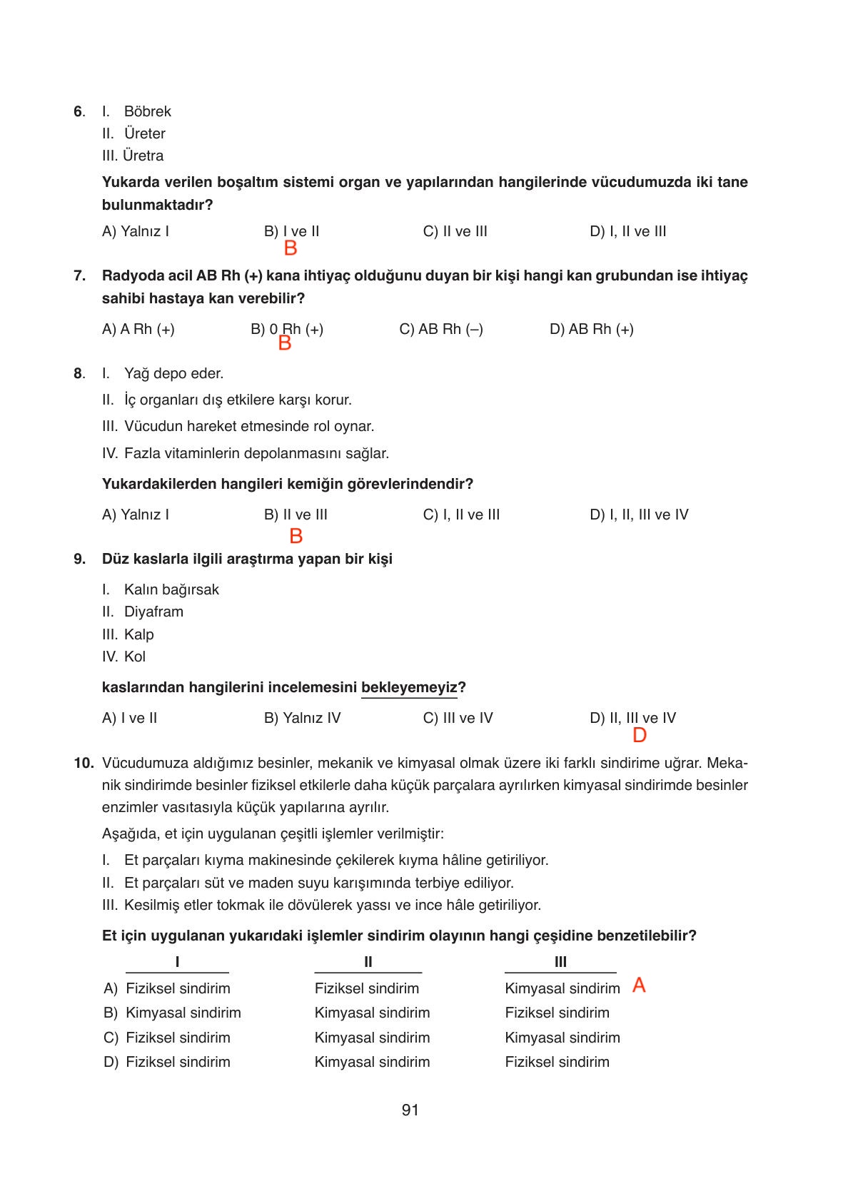 6. Sınıf Gün Yayıncılık Fen Bilimleri Ders Kitabı Sayfa 91 Cevapları 6. Sınıf Gün Yayıncılık Fen Bilimleri Ders Kitabı Sayfa 91 Cevapları
