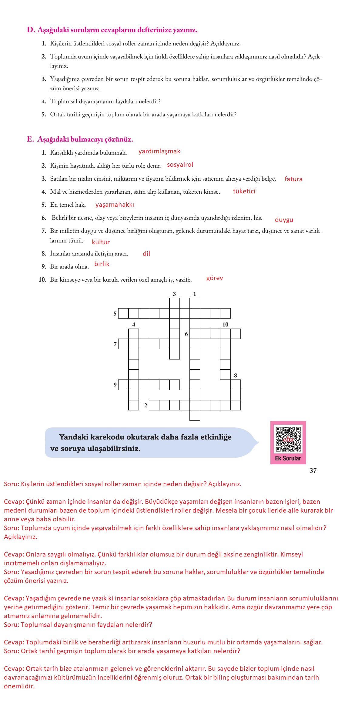 6. Sınıf Evos Yayınları Sosyal Bilgiler Ders Kitabı Sayfa 37 Cevapları 6. Sınıf Evos Yayınları Sosyal Bilgiler Ders Kitabı Sayfa 37 Cevapları