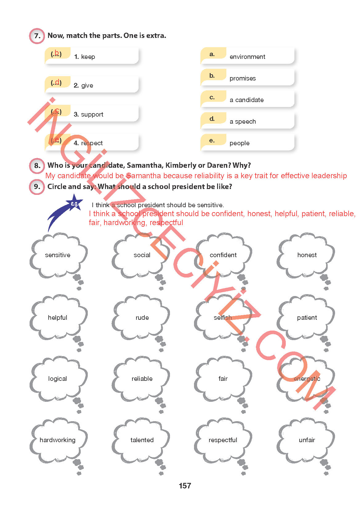 6. Sınıf Hecce Yayıncılık İngilizce Ders Kitabı Sayfa 157 Cevapları