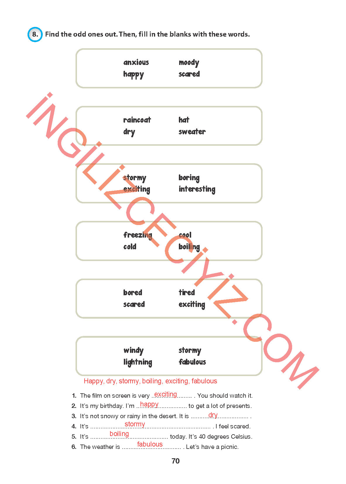 6. Sınıf Hecce Yayıncılık İngilizce Ders Kitabı Sayfa 70 Cevapları 6. Sınıf Hecce Yayıncılık İngilizce Ders Kitabı Sayfa 70 Cevapları