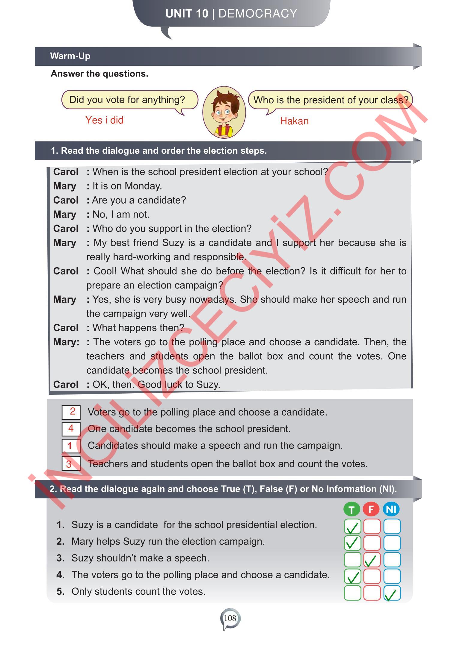 6. Sınıf Meb Yayınları İngilizce Ders Kitabı Sayfa 108 Cevapları 6. Sınıf Meb Yayınları İngilizce Ders Kitabı Sayfa 108 Cevapları