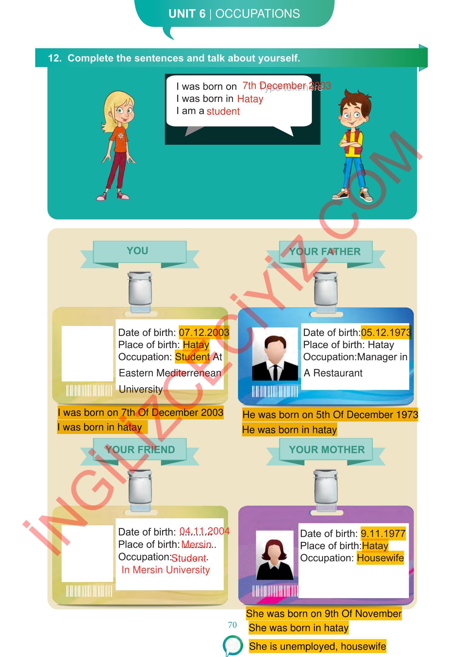 6. Sınıf Meb Yayınları İngilizce Ders Kitabı Sayfa 70 Cevapları 6. Sınıf Meb Yayınları İngilizce Ders Kitabı Sayfa 70 Cevapları