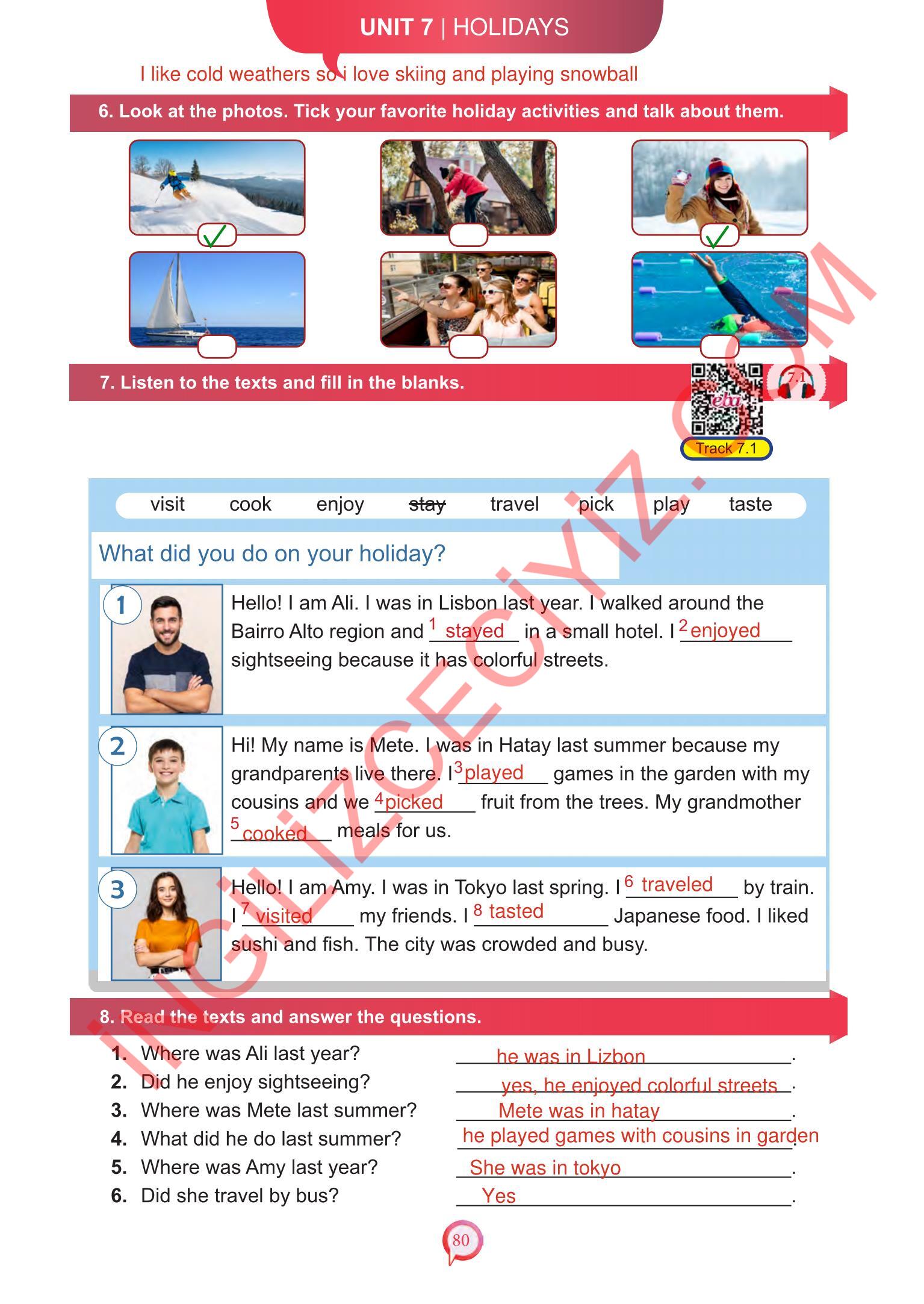 6. Sınıf Meb Yayınları İngilizce Ders Kitabı Sayfa 80 Cevapları 6. Sınıf Meb Yayınları İngilizce Ders Kitabı Sayfa 80 Cevapları