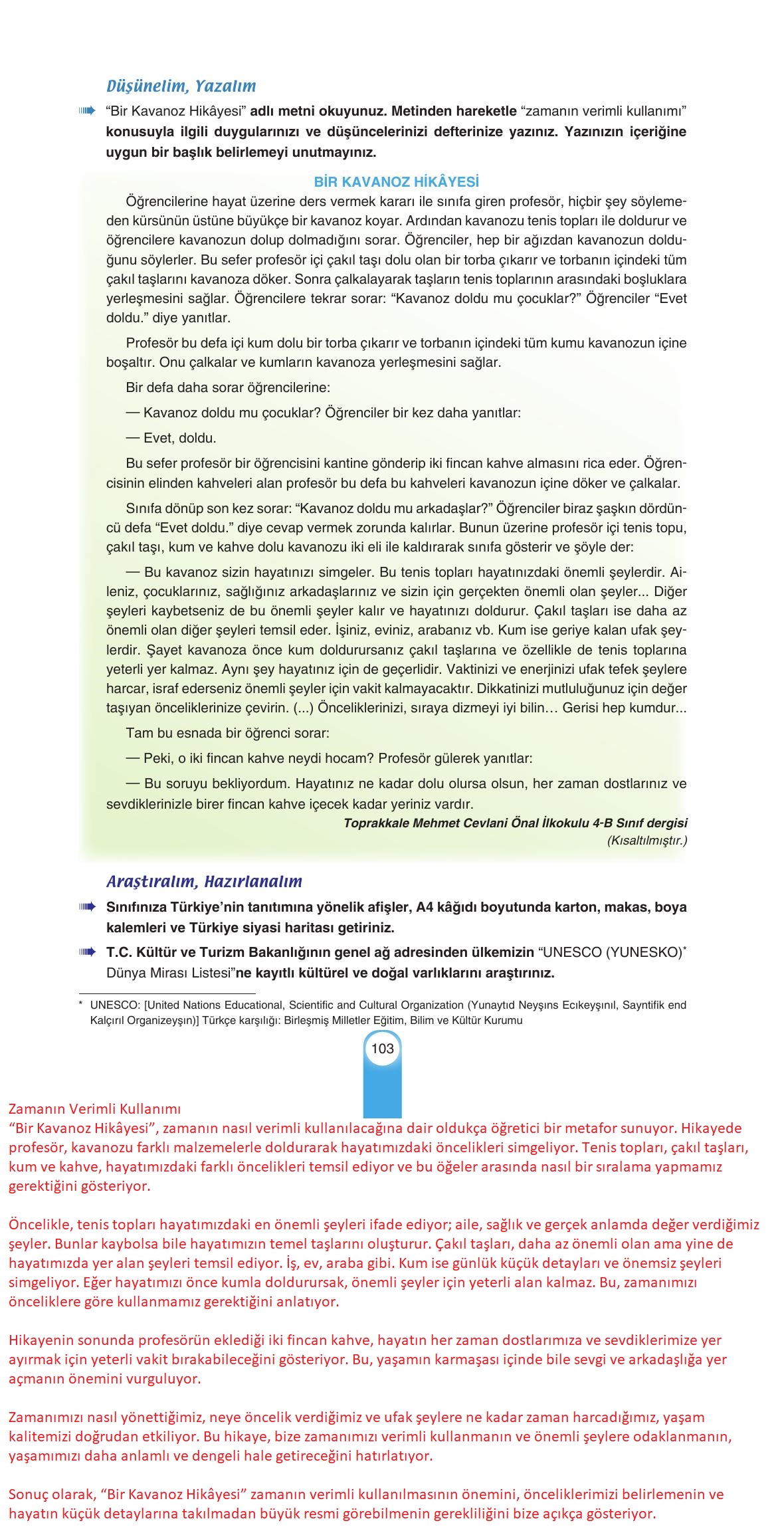 6. Sınıf Yıldırım Yayınları Türkçe Ders Kitabı Sayfa 103 Cevapları 6. Sınıf Yıldırım Yayınları Türkçe Ders Kitabı Sayfa 103 Cevapları