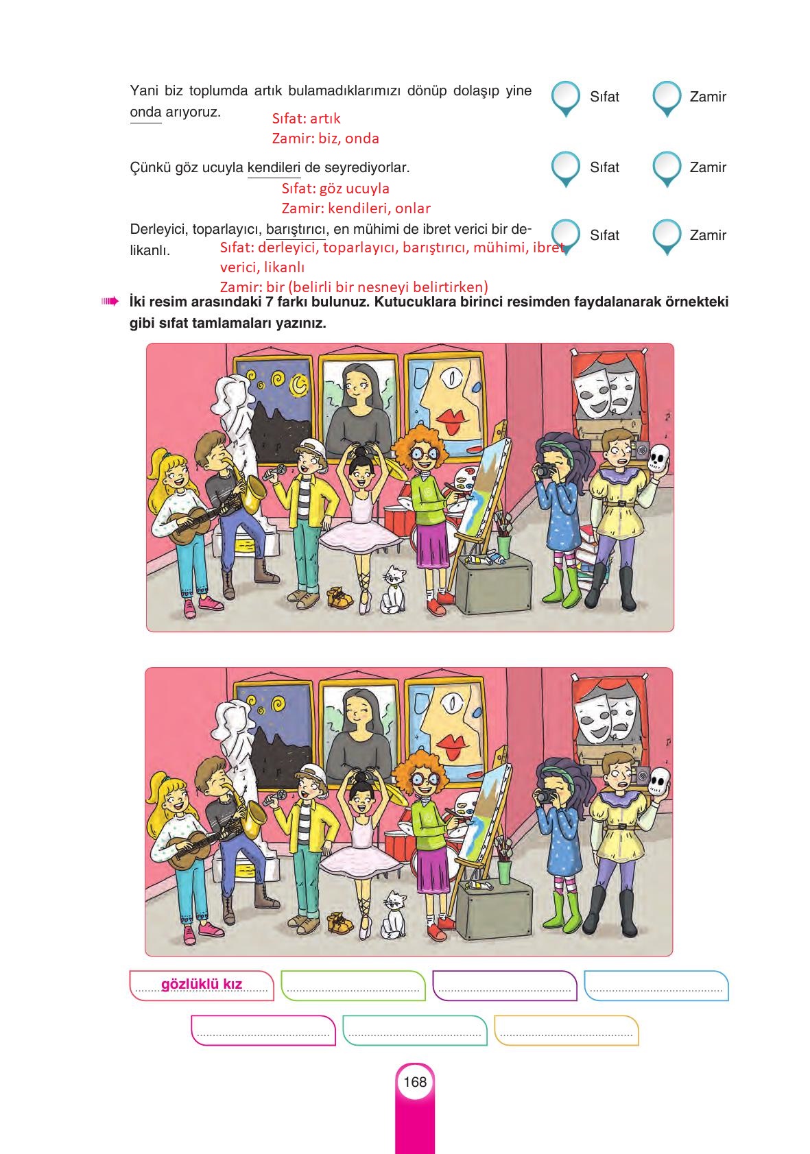 6. Sınıf Yıldırım Yayınları Türkçe Ders Kitabı Sayfa 168 Cevapları 6. Sınıf Yıldırım Yayınları Türkçe Ders Kitabı Sayfa 168 Cevapları
