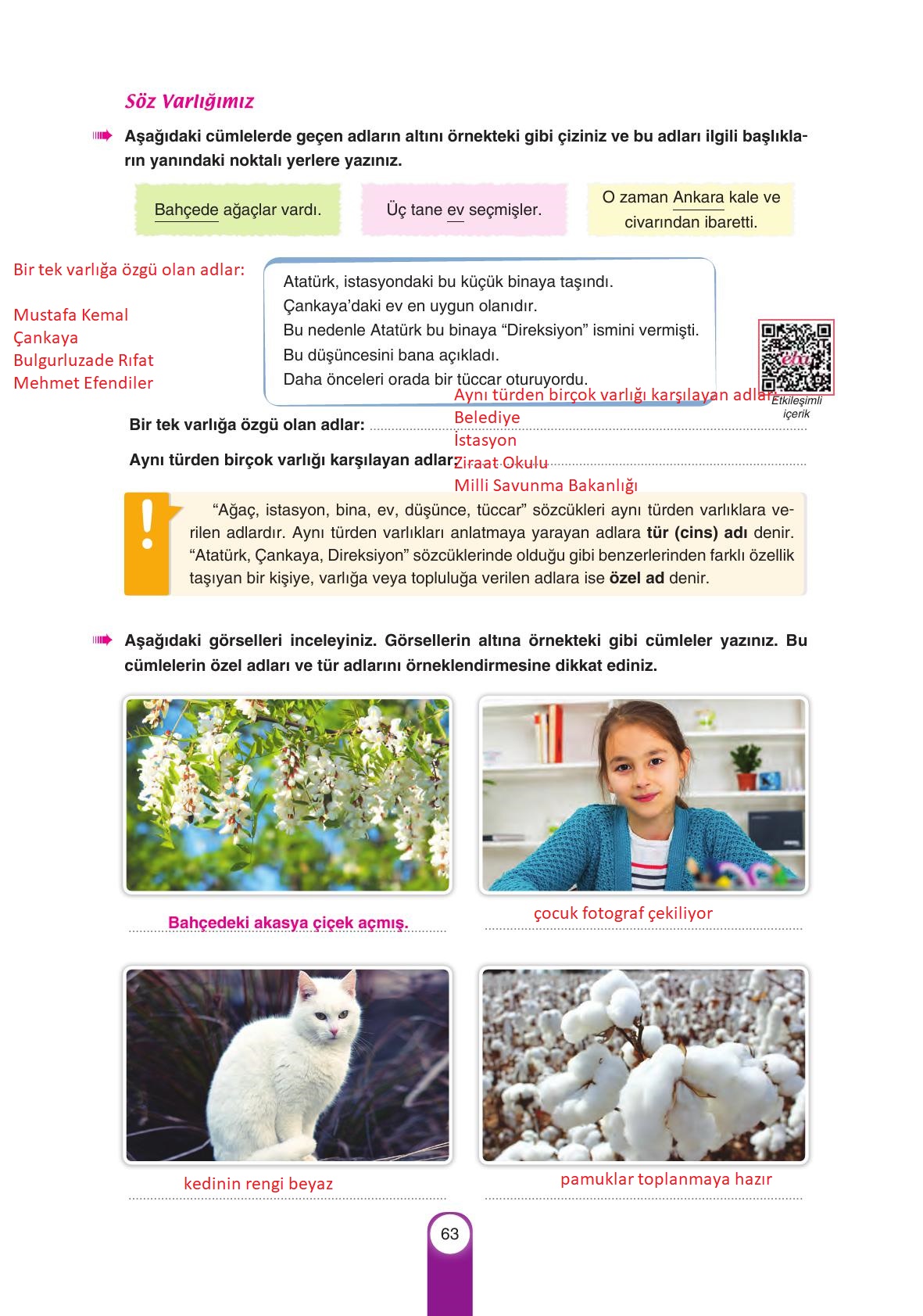 6. Sınıf Yıldırım Yayınları Türkçe Ders Kitabı Sayfa 63 Cevapları 6. Sınıf Yıldırım Yayınları Türkçe Ders Kitabı Sayfa 63 Cevapları