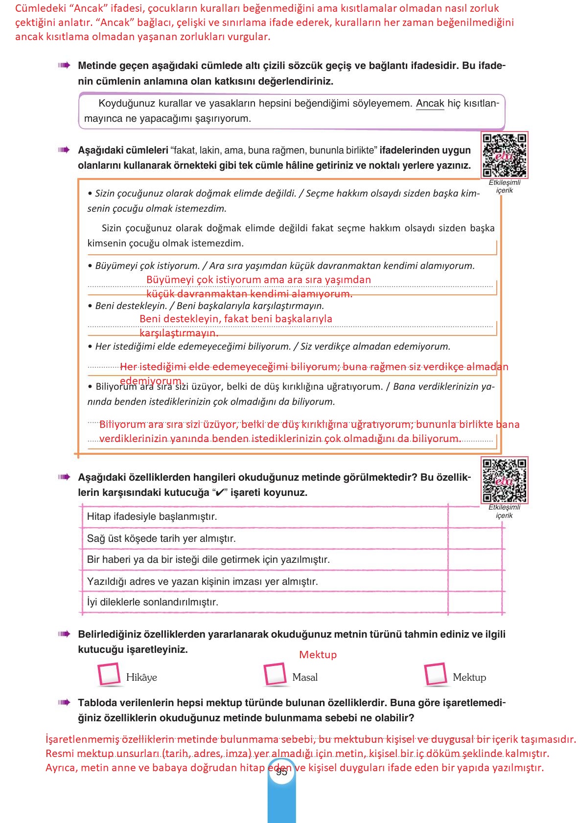 6. Sınıf Yıldırım Yayınları Türkçe Ders Kitabı Sayfa 95 Cevapları 6. Sınıf Yıldırım Yayınları Türkçe Ders Kitabı Sayfa 95 Cevapları
