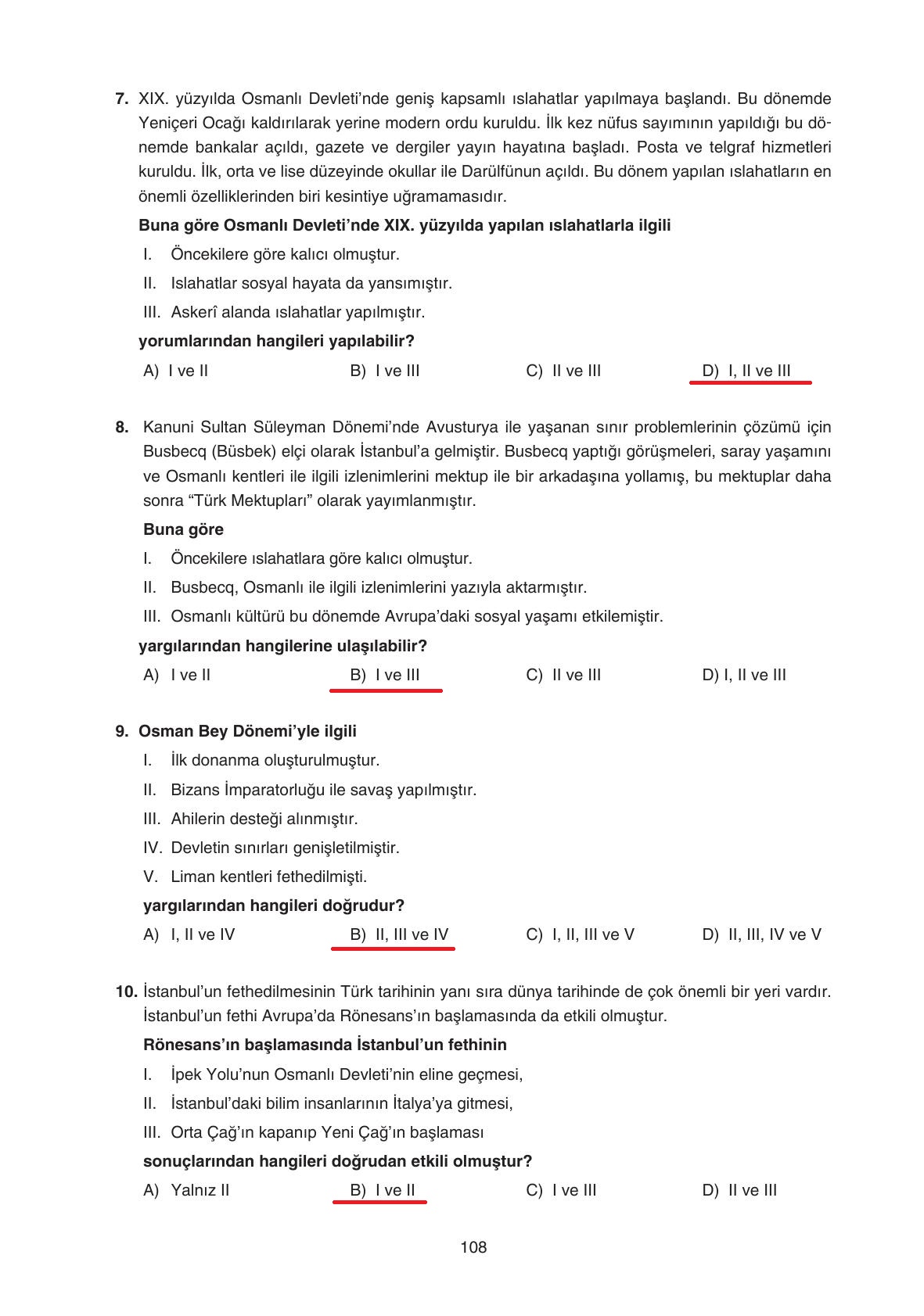 7. Sınıf Yıldırım Yayınları Sosyal Bilgiler Ders Kitabı Sayfa 108 Cevapları 7. Sınıf Yıldırım Yayınları Sosyal Bilgiler Ders Kitabı Sayfa 108 Cevapları