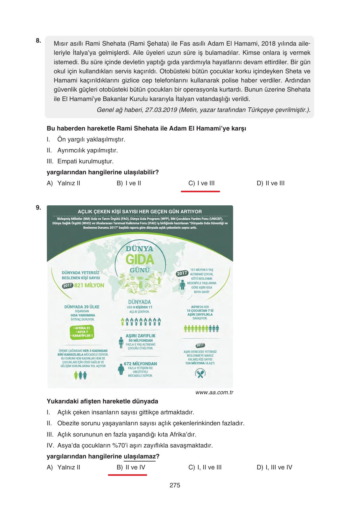 7. Sınıf Yıldırım Yayınları Sosyal Bilgiler Ders Kitabı Sayfa 275 Cevapları 7. Sınıf Yıldırım Yayınları Sosyal Bilgiler Ders Kitabı Sayfa 275 Cevapları