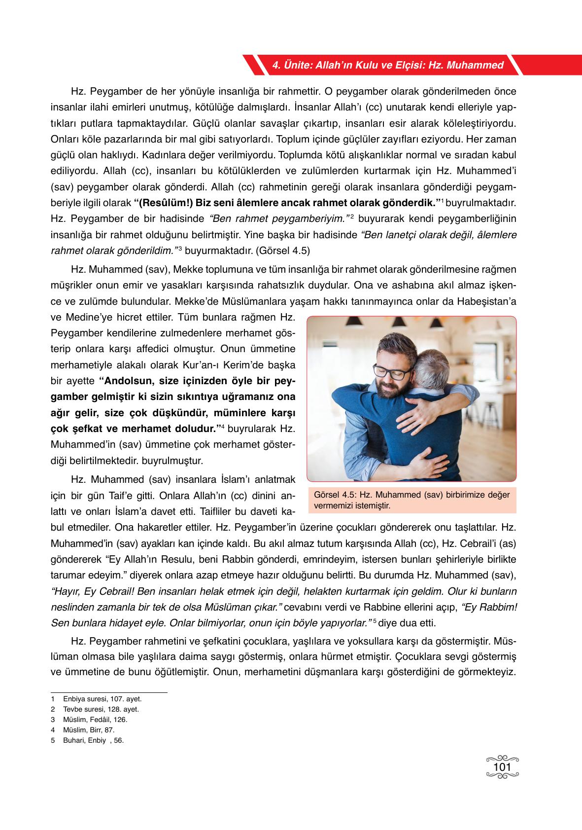 7. Sınıf Erkad Yayıncılık Din Kültürü Ve Ahlak Bilgisi Ders Kitabı Sayfa 101 Cevapları