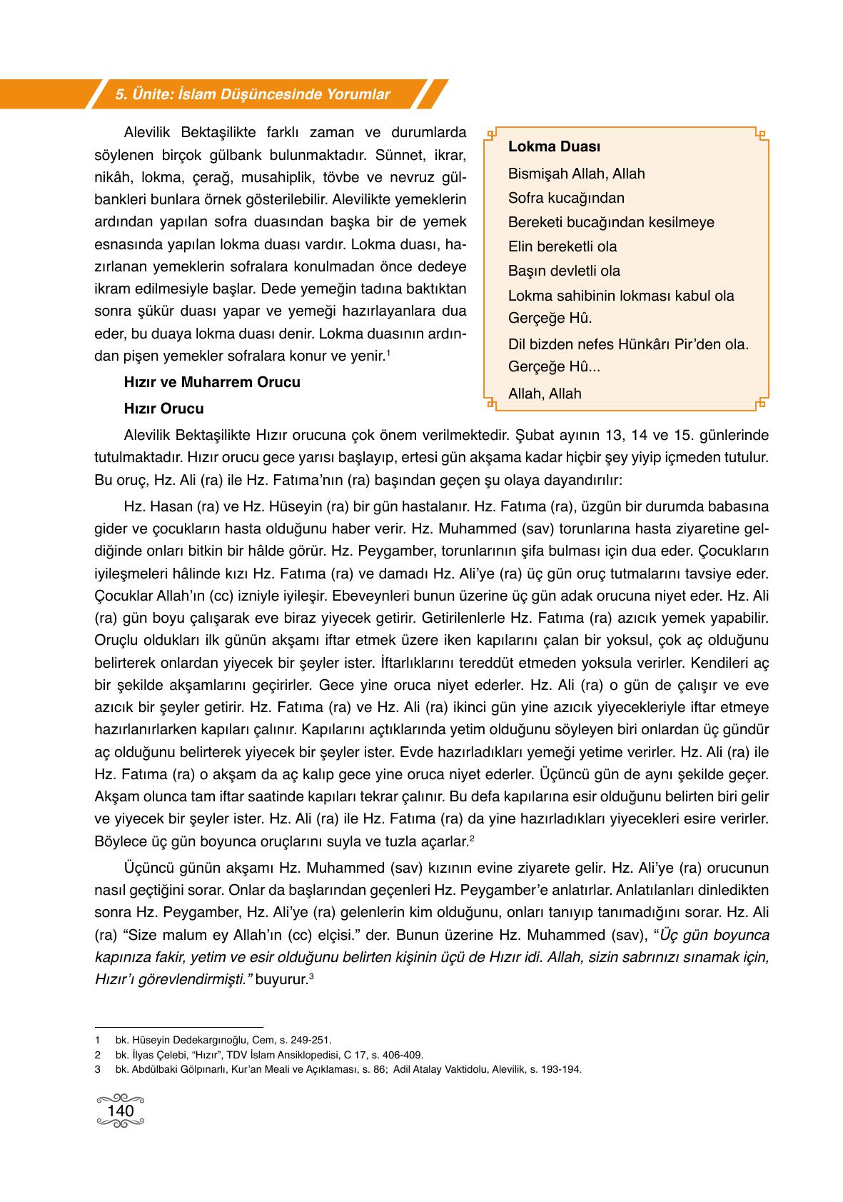 7. Sınıf Erkad Yayıncılık Din Kültürü Ve Ahlak Bilgisi Ders Kitabı Sayfa 140 Cevapları