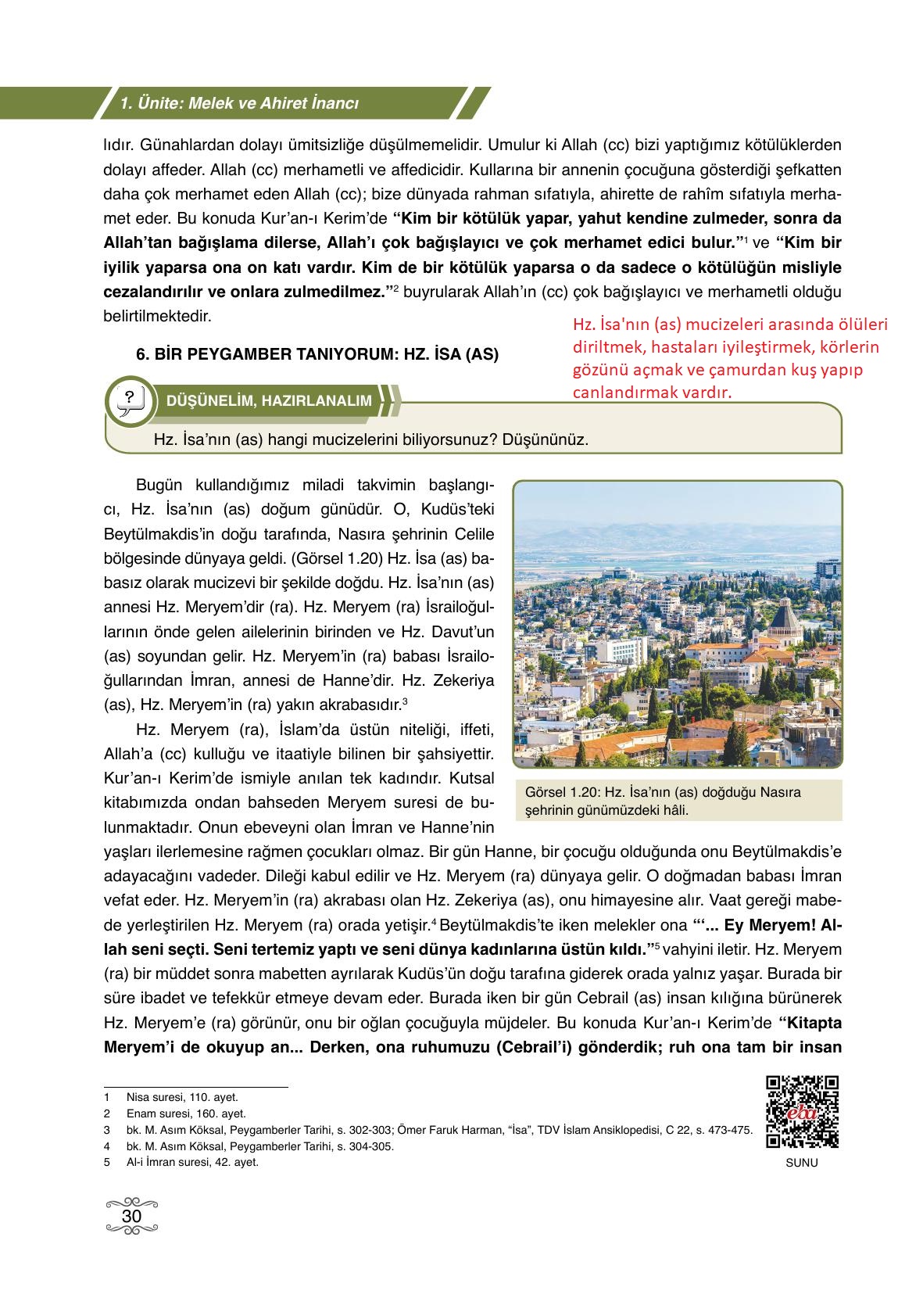 7. Sınıf Erkad Yayıncılık Din Kültürü Ve Ahlak Bilgisi Ders Kitabı Sayfa 30 Cevapları