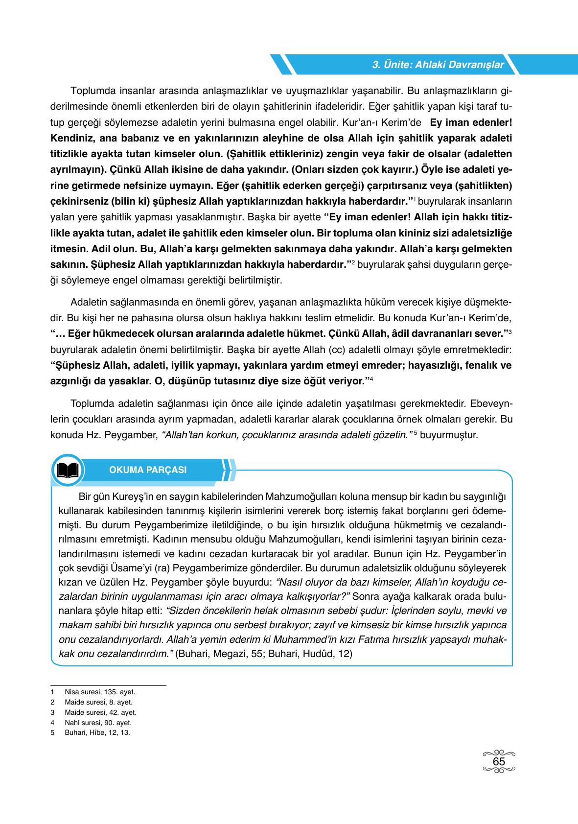 7. Sınıf Erkad Yayıncılık Din Kültürü Ve Ahlak Bilgisi Ders Kitabı Sayfa 65 Cevapları
