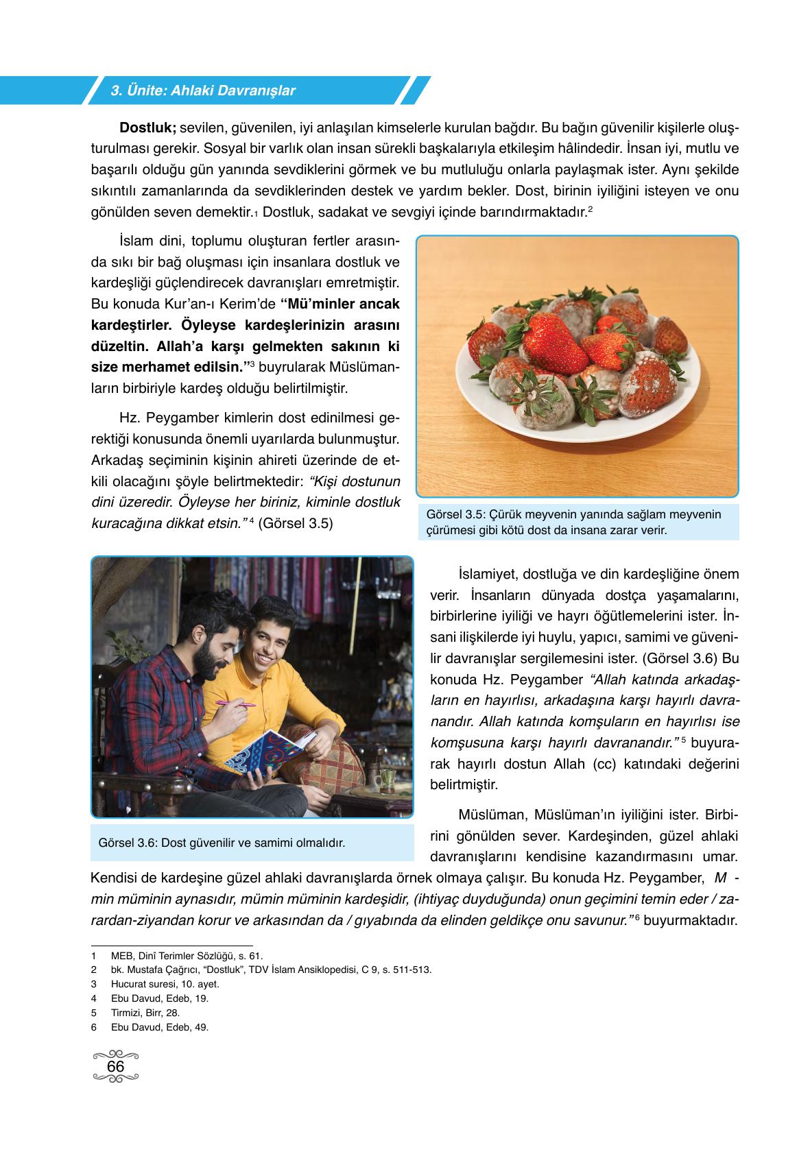 7. Sınıf Erkad Yayıncılık Din Kültürü Ve Ahlak Bilgisi Ders Kitabı Sayfa 66 Cevapları