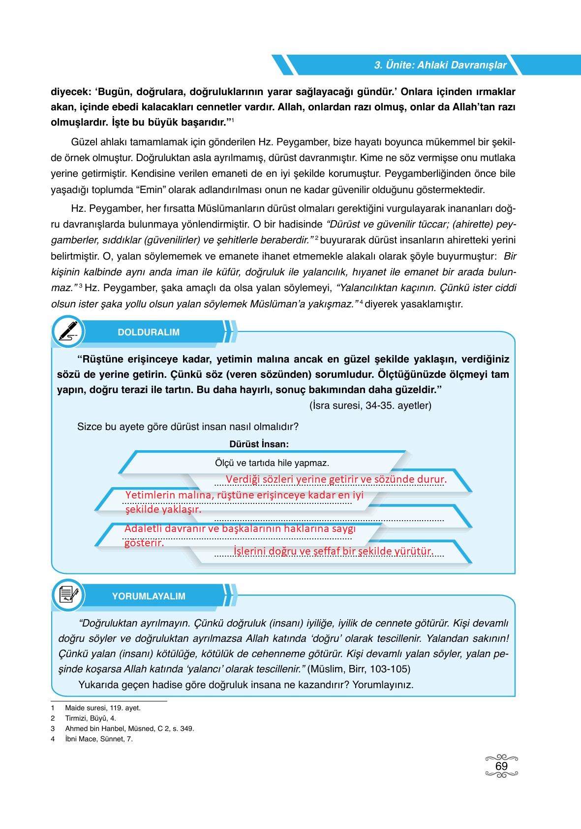 7. Sınıf Erkad Yayıncılık Din Kültürü Ve Ahlak Bilgisi Ders Kitabı Sayfa 69 Cevapları 7. Sınıf Erkad Yayıncılık Din Kültürü Ve Ahlak Bilgisi Ders Kitabı Sayfa 69 Cevapları