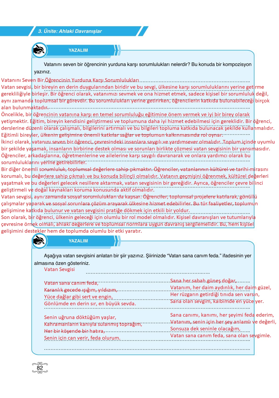 7. Sınıf Erkad Yayıncılık Din Kültürü Ve Ahlak Bilgisi Ders Kitabı Sayfa 82 Cevapları