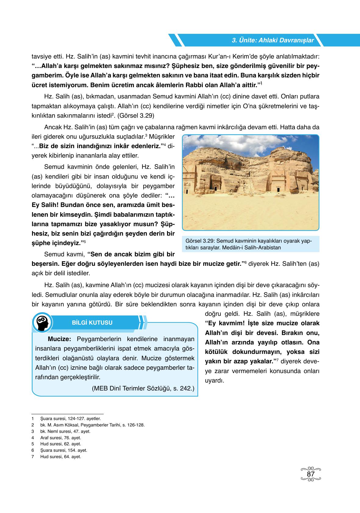 7. Sınıf Erkad Yayıncılık Din Kültürü Ve Ahlak Bilgisi Ders Kitabı Sayfa 87 Cevapları