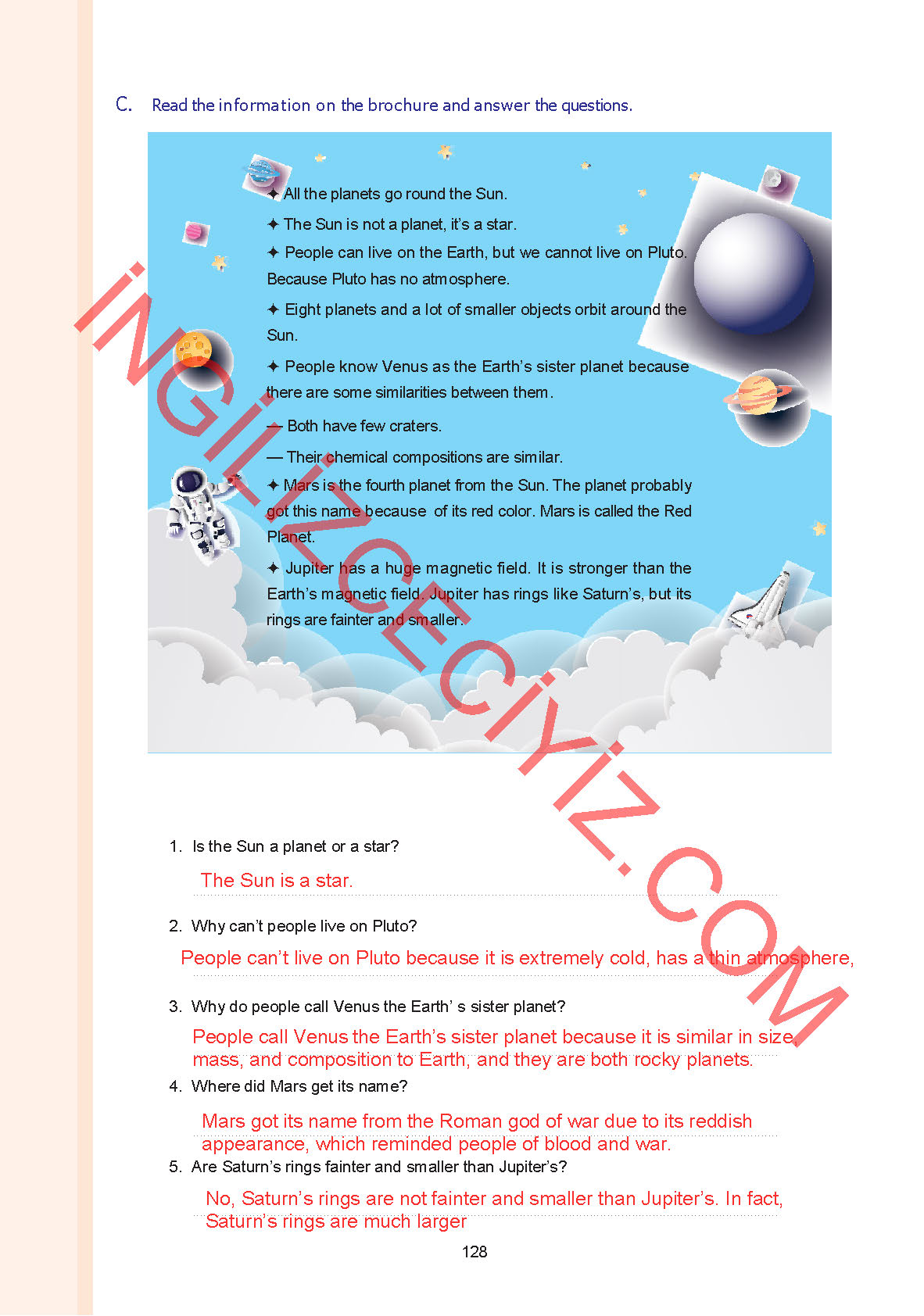7. Sınıf Yıldırım Yayınları İngilizce Ders Kitabı Sayfa 128 Cevapları 7. Sınıf Yıldırım Yayınları İngilizce Ders Kitabı Sayfa 128 Cevapları