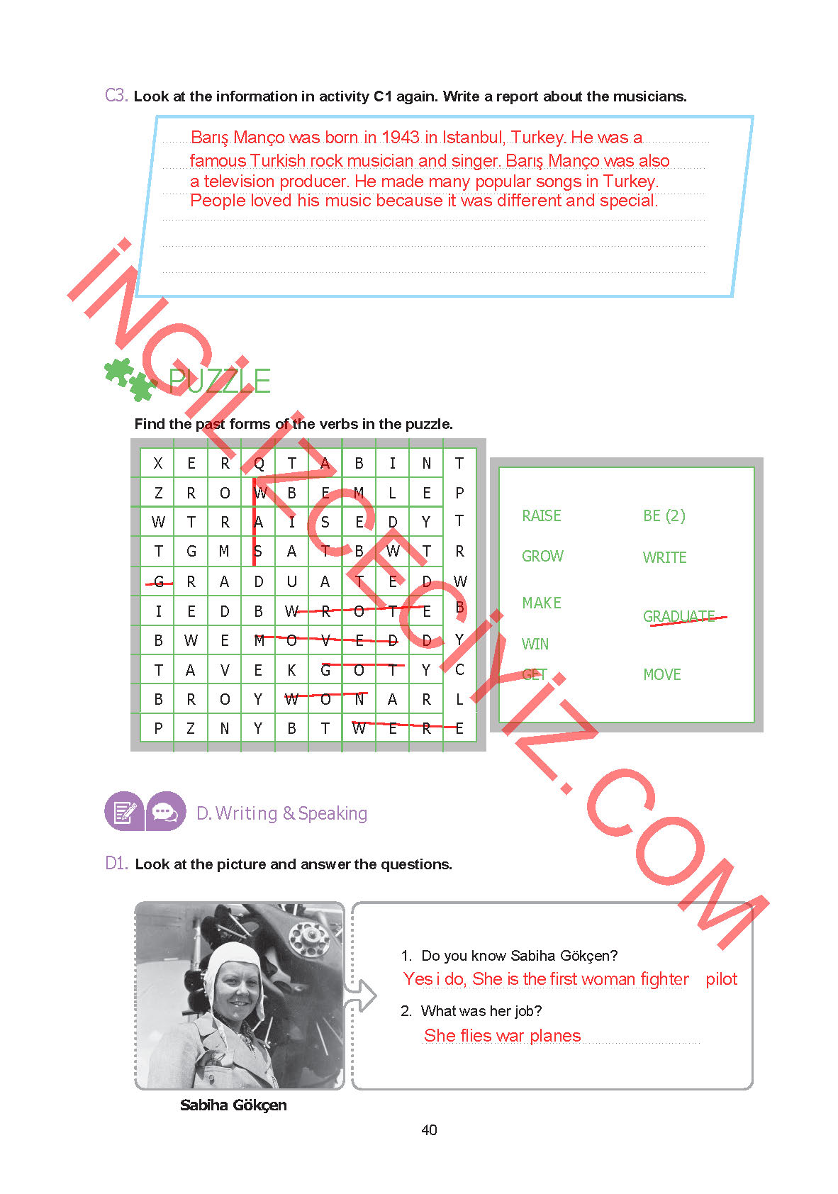 7. Sınıf Yıldırım Yayınları İngilizce Ders Kitabı Sayfa 40 Cevapları 7. Sınıf Yıldırım Yayınları İngilizce Ders Kitabı Sayfa 40 Cevapları