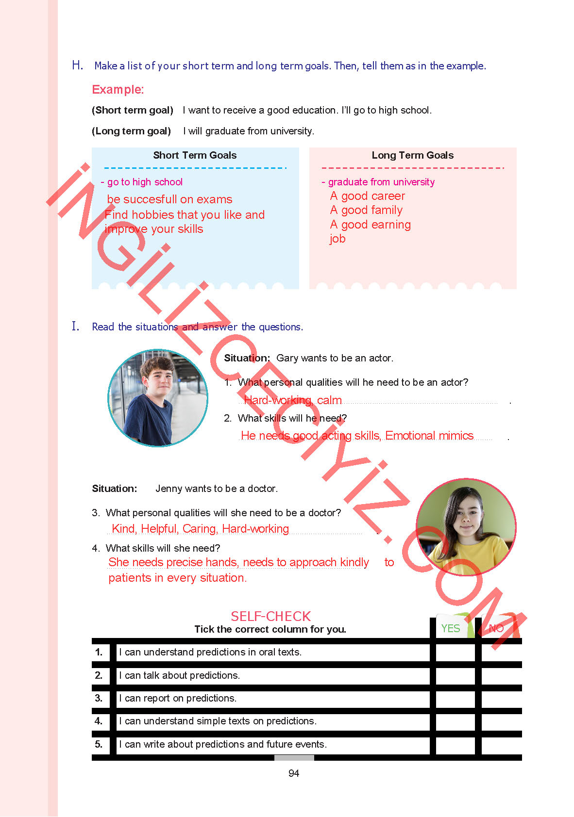 7. Sınıf Yıldırım Yayınları İngilizce Ders Kitabı Sayfa 94 Cevapları 7. Sınıf Yıldırım Yayınları İngilizce Ders Kitabı Sayfa 94 Cevapları