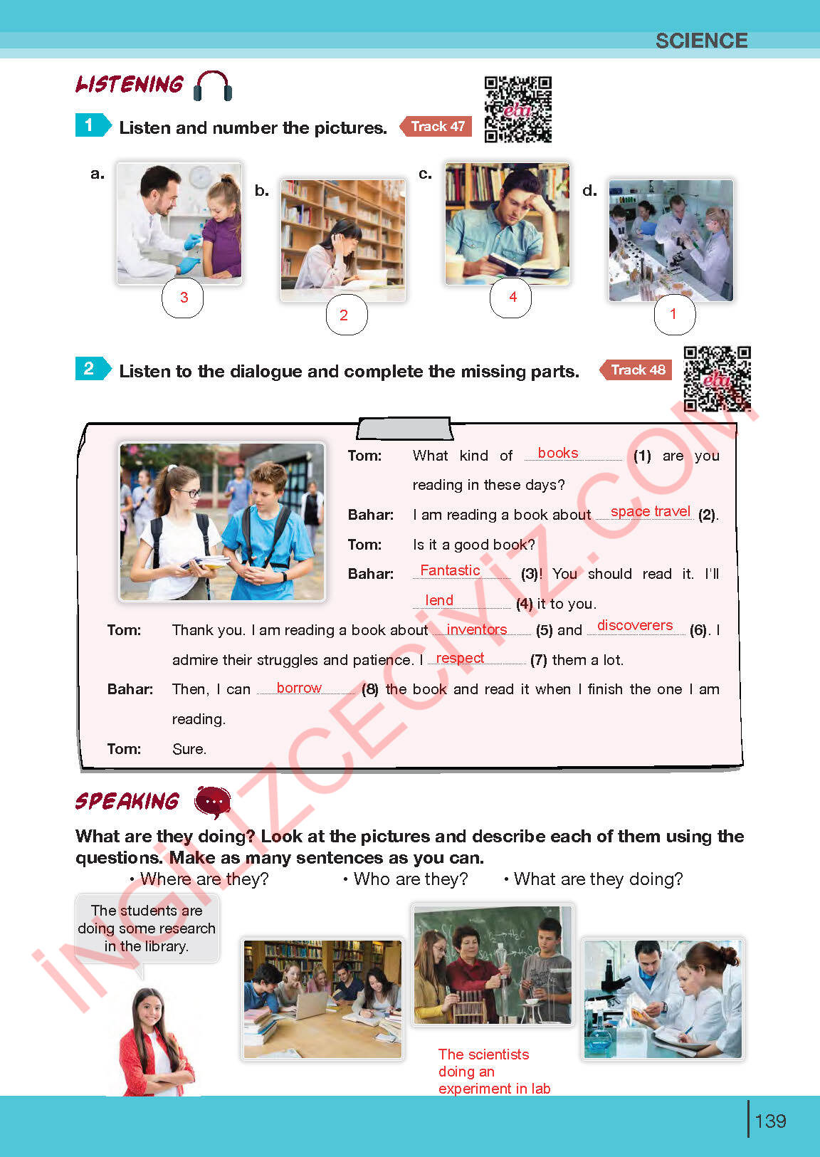 8. Sınıf Bilim Kültür Yayınları İngilizce Ders Kitabı Sayfa 139 Cevapları