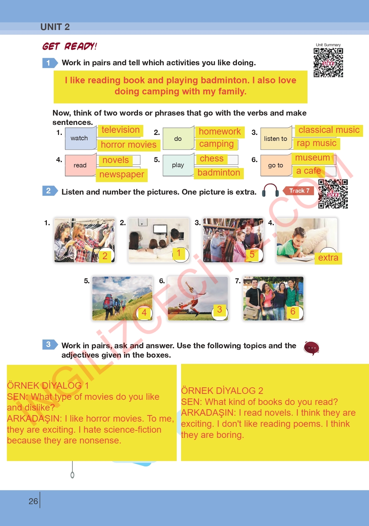 8. Sınıf Bilim Kültür Yayınları İngilizce Ders Kitabı Sayfa 26 Cevapları 8. Sınıf Bilim Kültür Yayınları İngilizce Ders Kitabı Sayfa 26 Cevapları