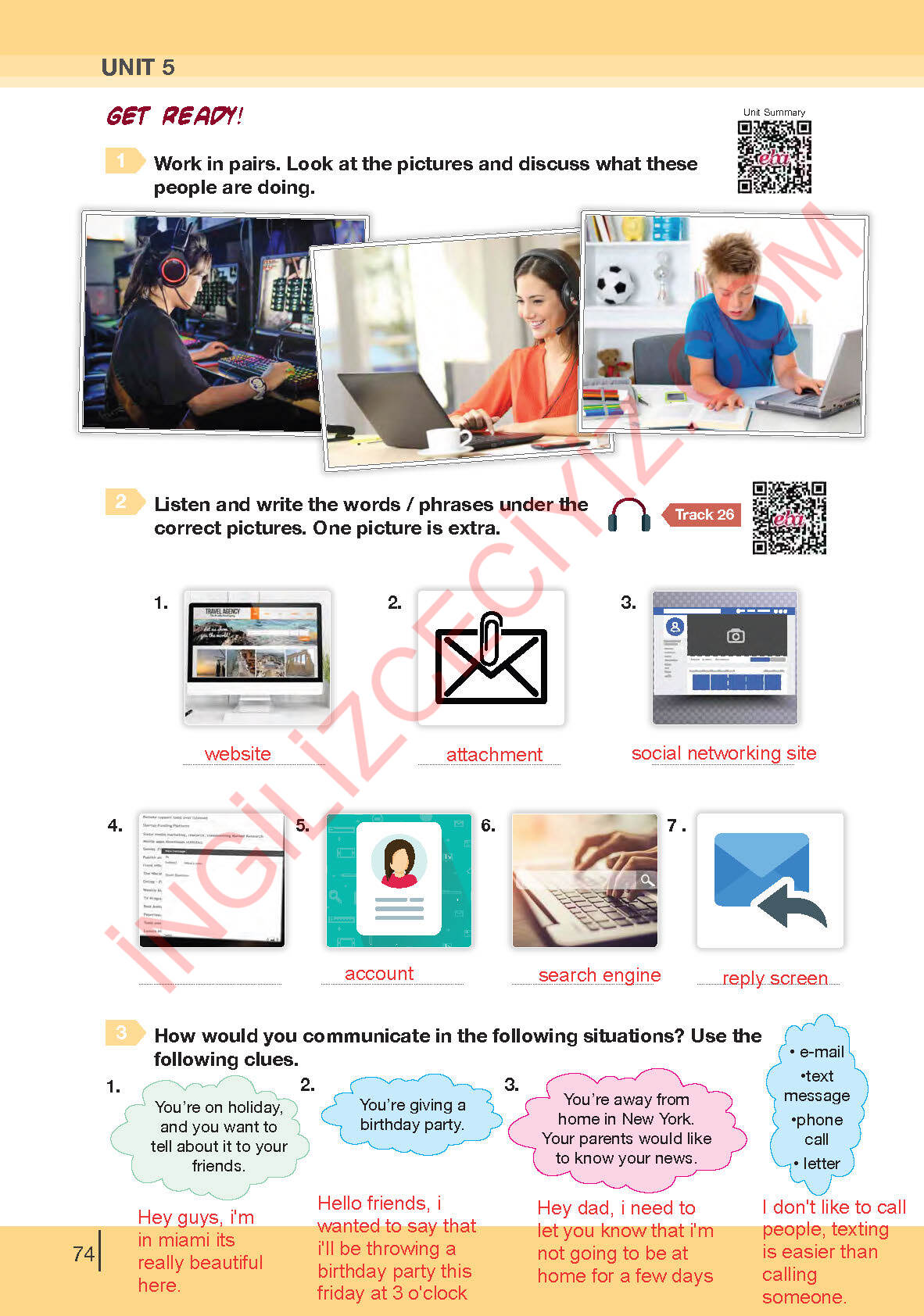 8. Sınıf Bilim Kültür Yayınları İngilizce Ders Kitabı Sayfa 74 Cevapları 8. Sınıf Bilim Kültür Yayınları İngilizce Ders Kitabı Sayfa 74 Cevapları