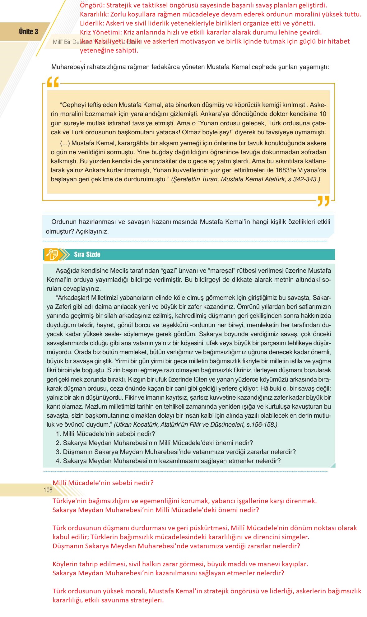 8. Sınıf Semih Ofset SEK Yayınları İnkılap Tarihi Ders Kitabı Sayfa 108 Cevapları 8. Sınıf Semih Ofset SEK Yayınları İnkılap Tarihi Ders Kitabı Sayfa 108 Cevapları