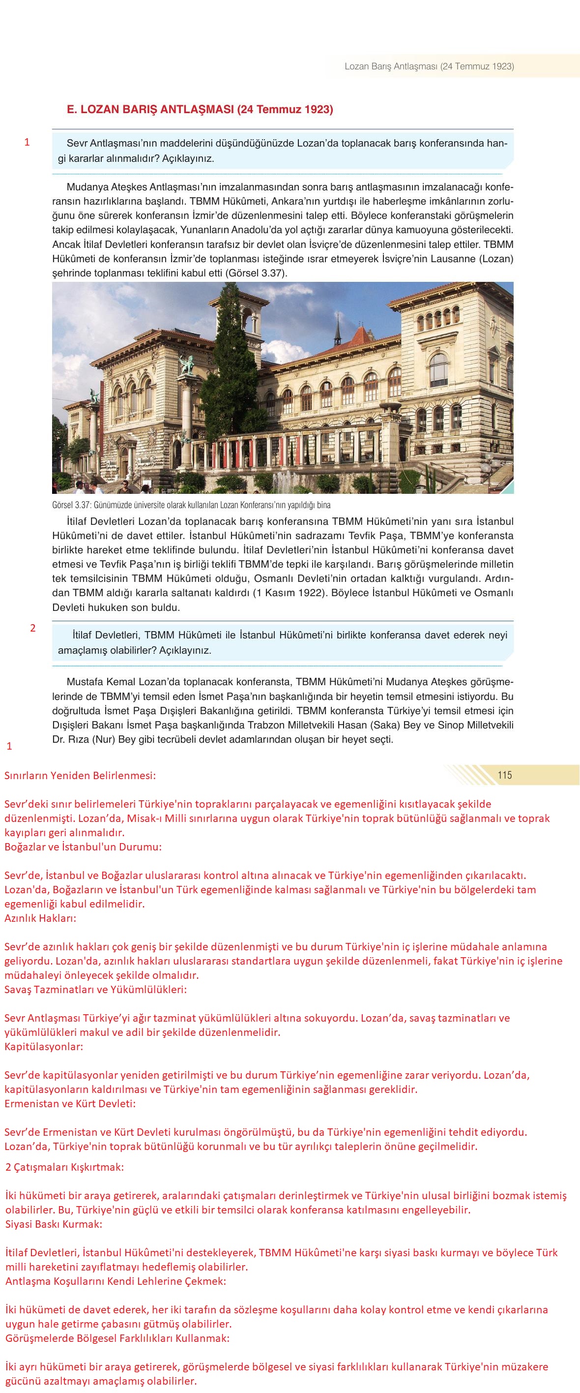 8. Sınıf Semih Ofset SEK Yayınları İnkılap Tarihi Ders Kitabı Sayfa 115 Cevapları 8. Sınıf Semih Ofset SEK Yayınları İnkılap Tarihi Ders Kitabı Sayfa 115 Cevapları