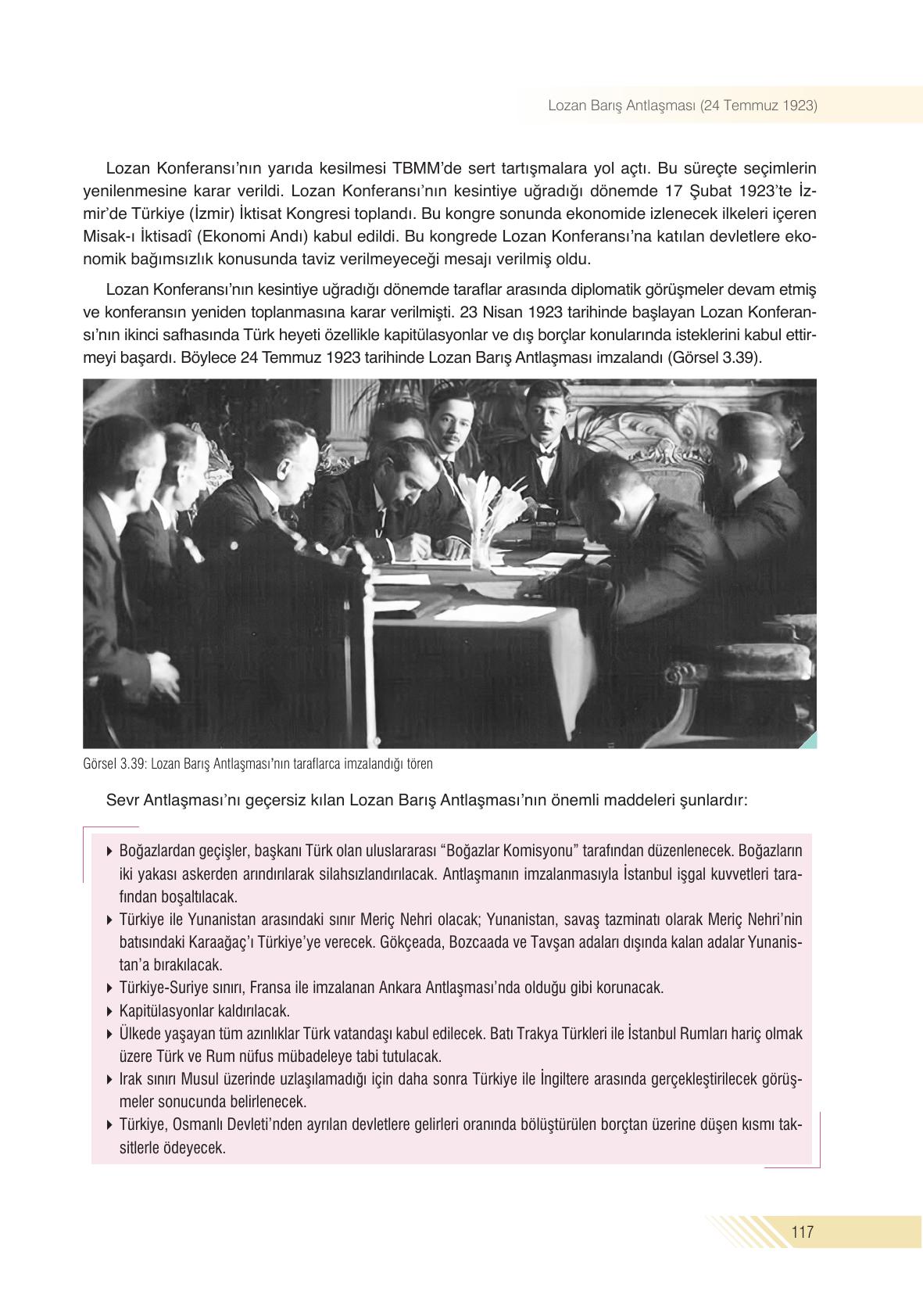 8. Sınıf Semih Ofset SEK Yayınları İnkılap Tarihi Ders Kitabı Sayfa 117 Cevapları