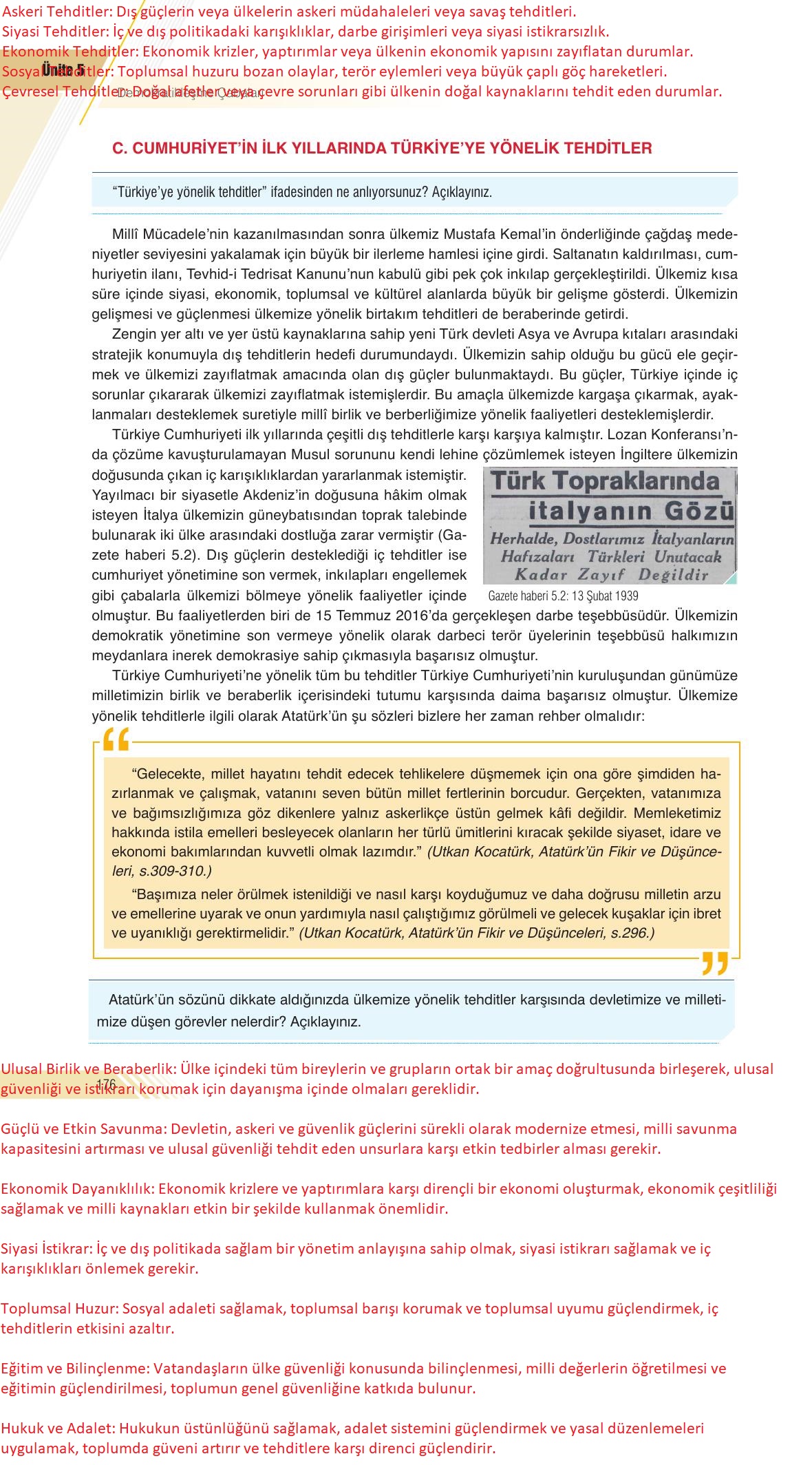 8. Sınıf Semih Ofset SEK Yayınları İnkılap Tarihi Ders Kitabı Sayfa 176 Cevapları 8. Sınıf Semih Ofset SEK Yayınları İnkılap Tarihi Ders Kitabı Sayfa 176 Cevapları