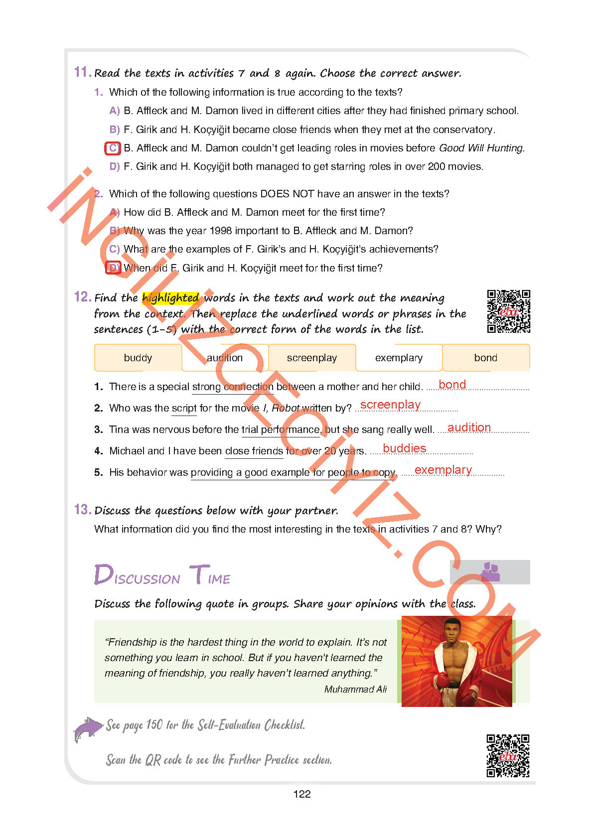 11. Sınıf Yıldırım Yayınları İngilizce Ders Kitabı Sayfa 122 Cevapları 11. Sınıf Yıldırım Yayınları İngilizce Ders Kitabı Sayfa 122 Cevapları