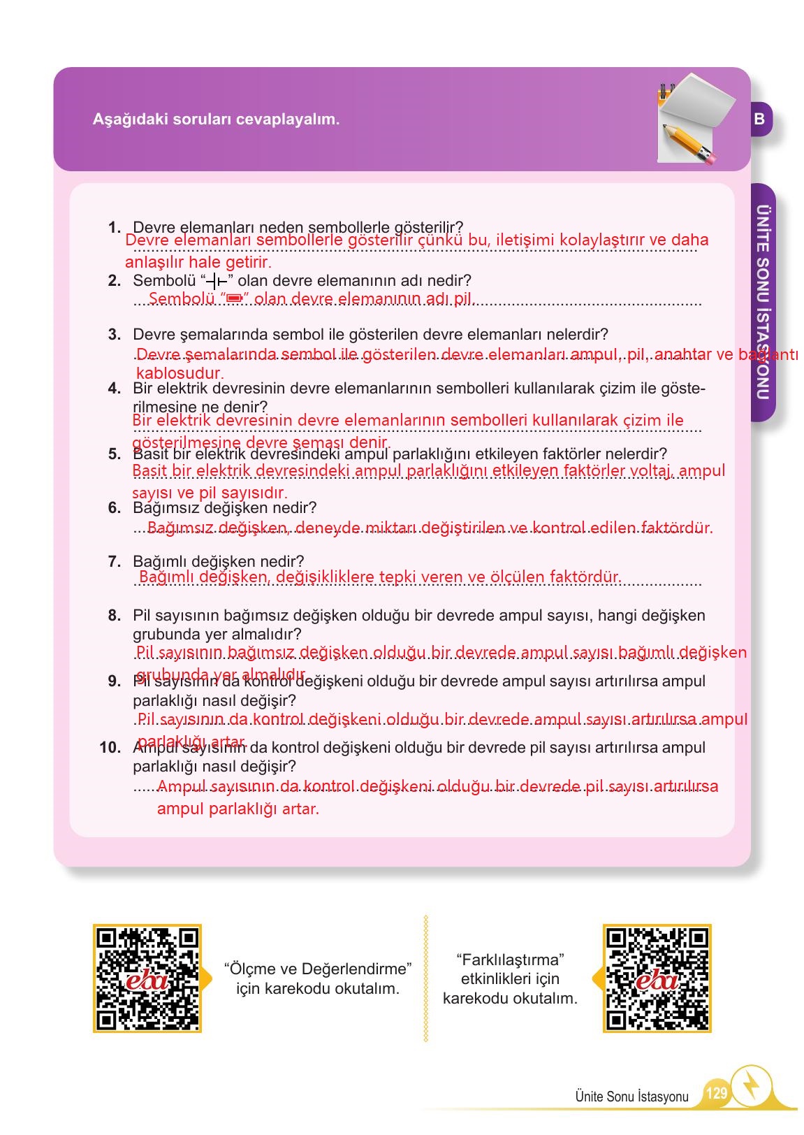 5. Sınıf Meb Yayınları 2. Kitap Fen Bilimleri Ders Kitabı Sayfa 129 Cevapları 5. Sınıf Meb Yayınları 2. Kitap Fen Bilimleri Ders Kitabı Sayfa 129 Cevapları