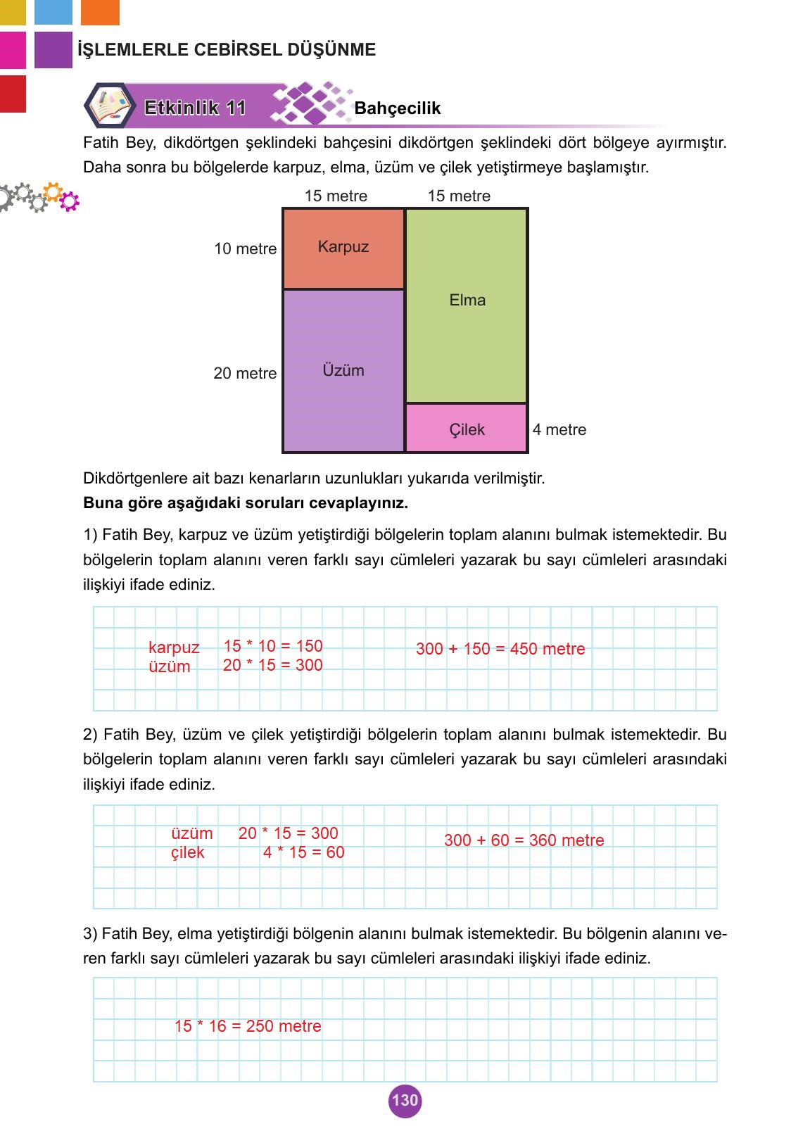 5. Sınıf Meb Yayınları 2. Kitap Matematik Ders Kitabı Sayfa 130 Cevapları
