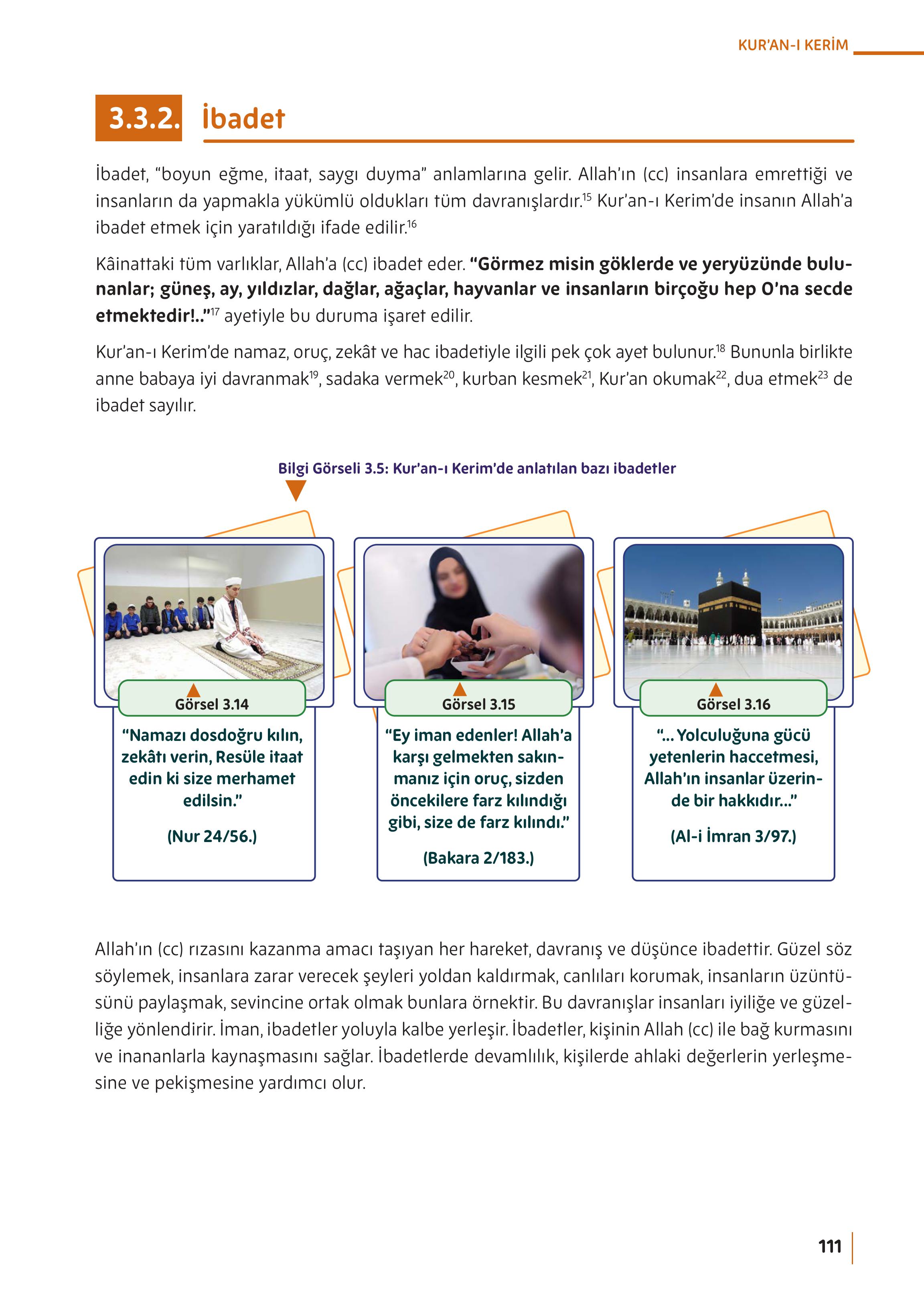 5. Sınıf Meb Yayınları Din Kültürü Ve Ahlak Bilgisi Ders Kitabı Sayfa 111 Cevapları