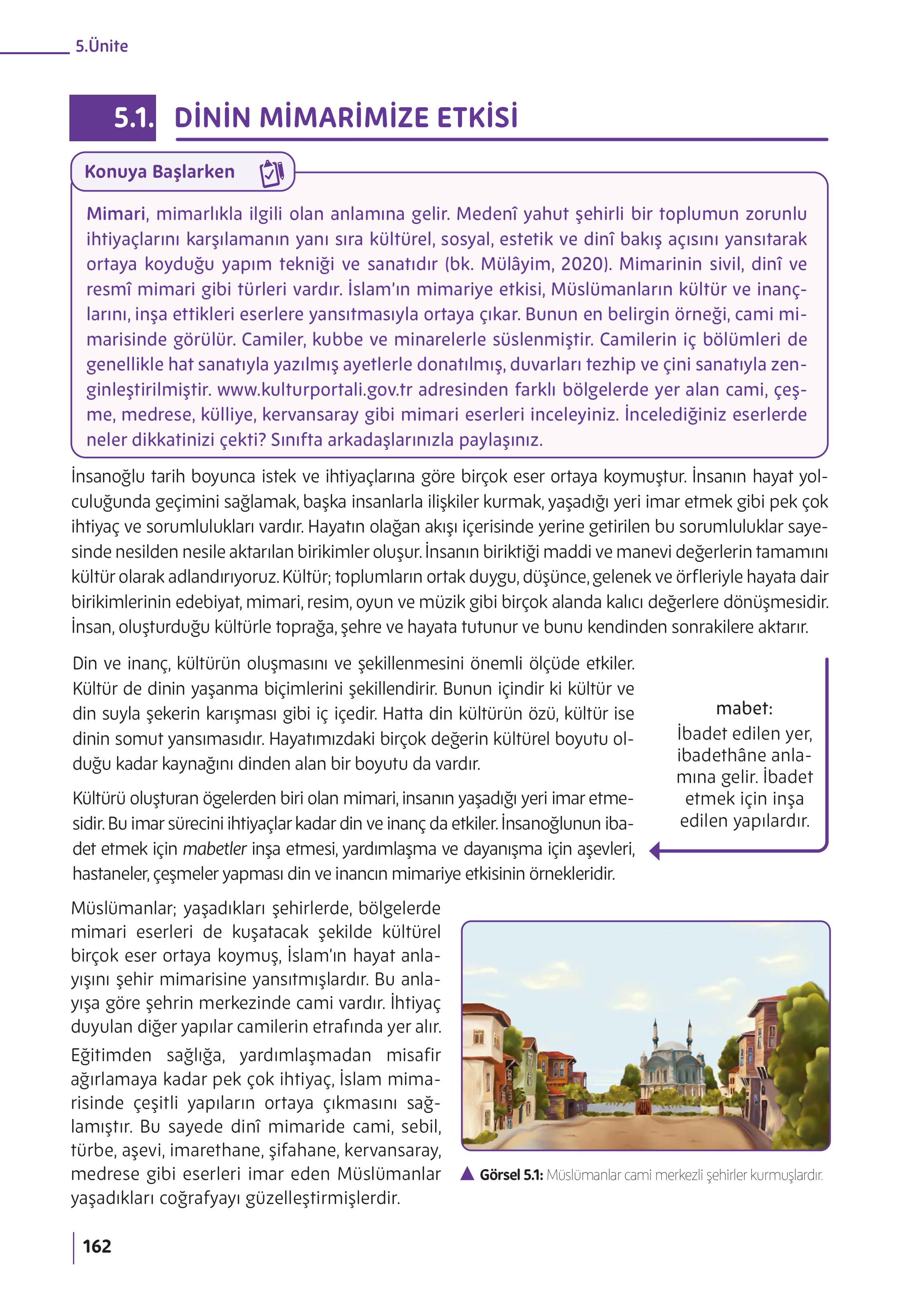 5. Sınıf Meb Yayınları Din Kültürü Ve Ahlak Bilgisi Ders Kitabı Sayfa 162 Cevapları