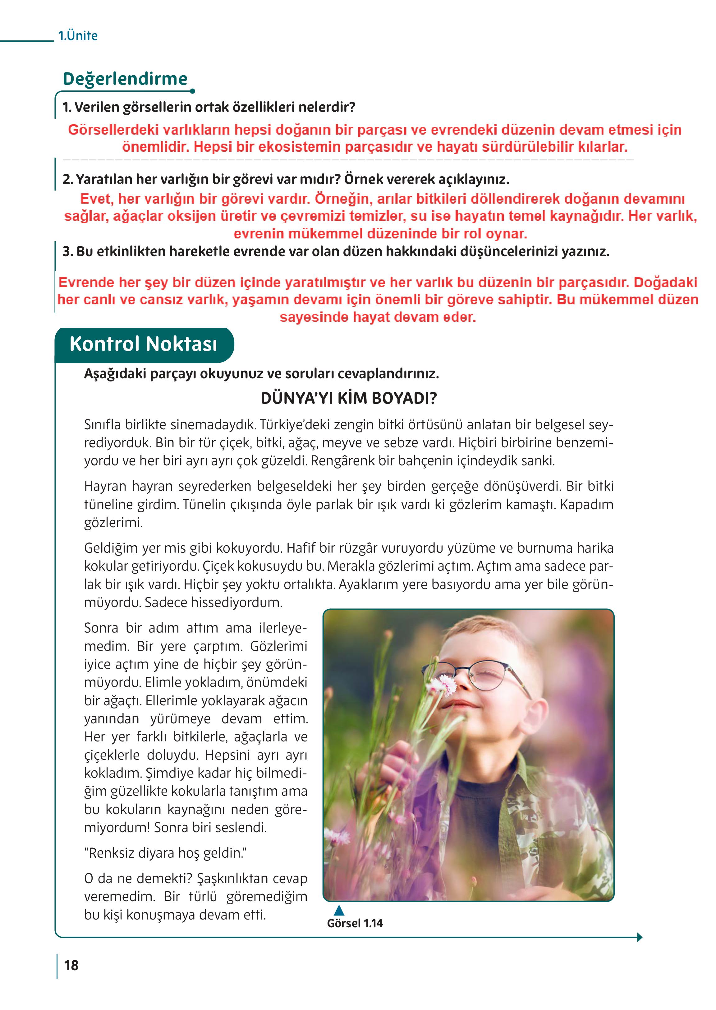 5. Sınıf Meb Yayınları Din Kültürü Ve Ahlak Bilgisi Ders Kitabı Sayfa 18 Cevapları