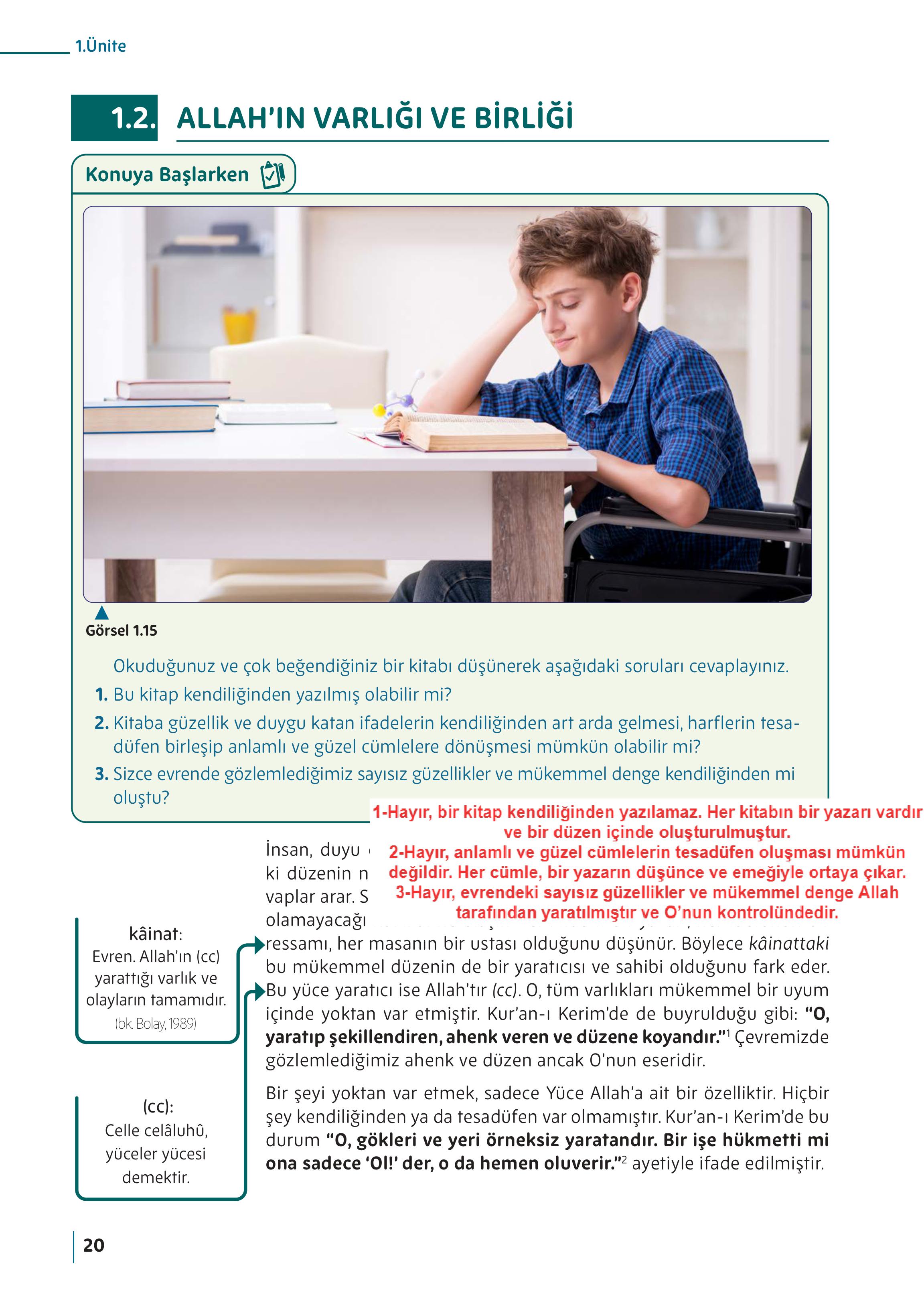 5. Sınıf Meb Yayınları Din Kültürü Ve Ahlak Bilgisi Ders Kitabı Sayfa 20 Cevapları