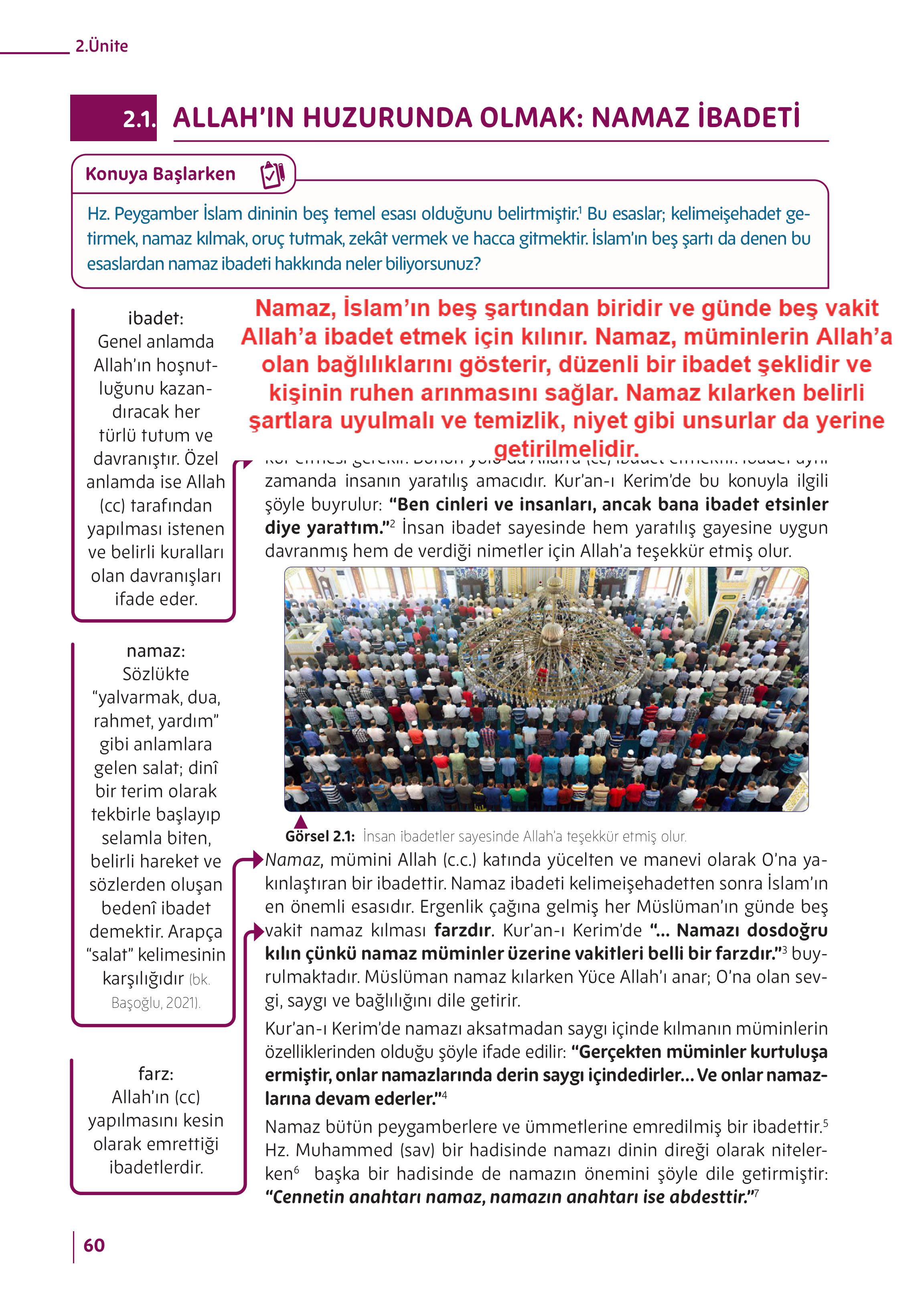 5. Sınıf Meb Yayınları Din Kültürü Ve Ahlak Bilgisi Ders Kitabı Sayfa 60 Cevapları