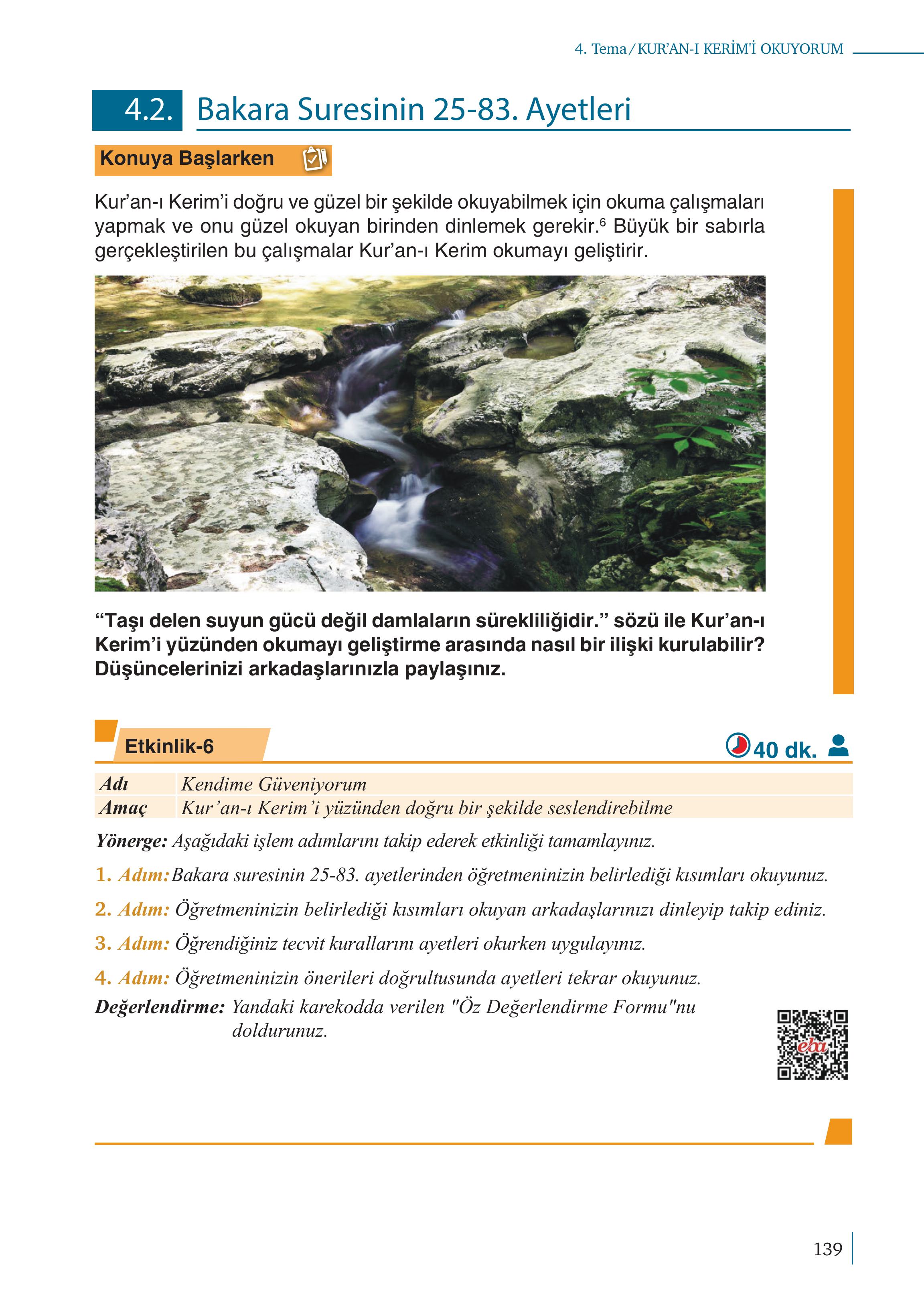 5. Sınıf Meb Yayınları Kur'an- Kerim Ders Kitabı Sayfa 139 Cevapları